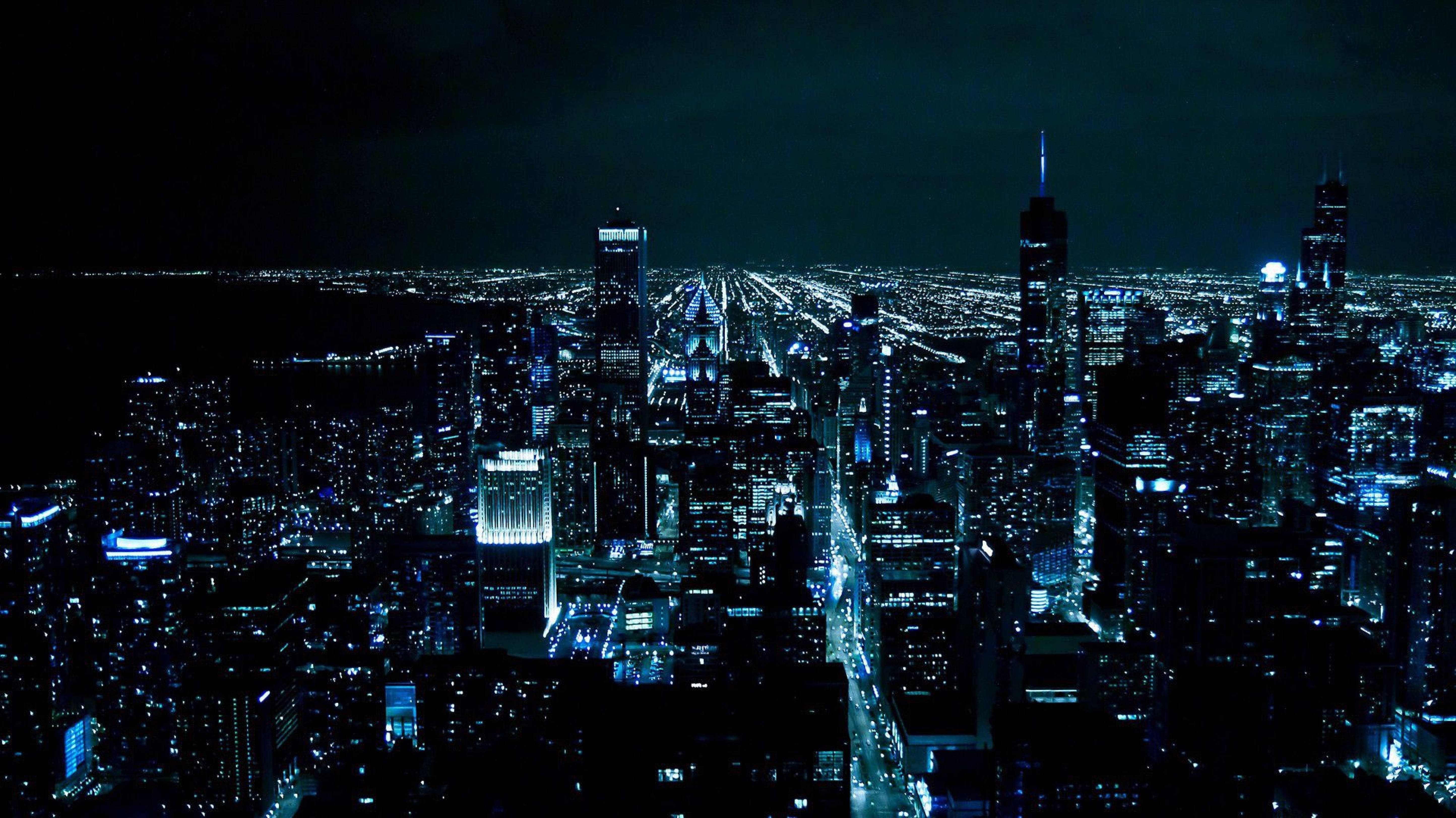 4K Ultra HD, black city, towering skyscrapers, 5K Desktop Wallpaper
