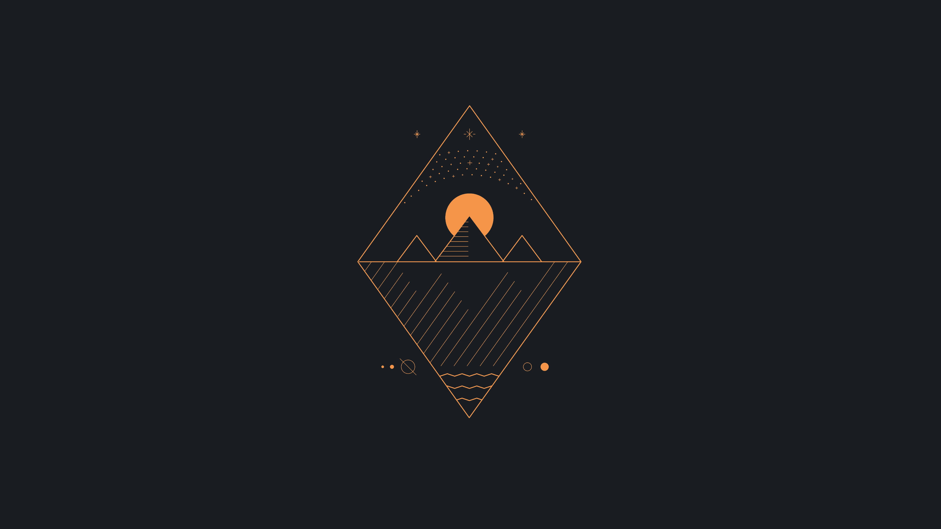 4K Ultra HD, dark indie mountain, geometric diamond frame, 4K Desktop Wallpaper