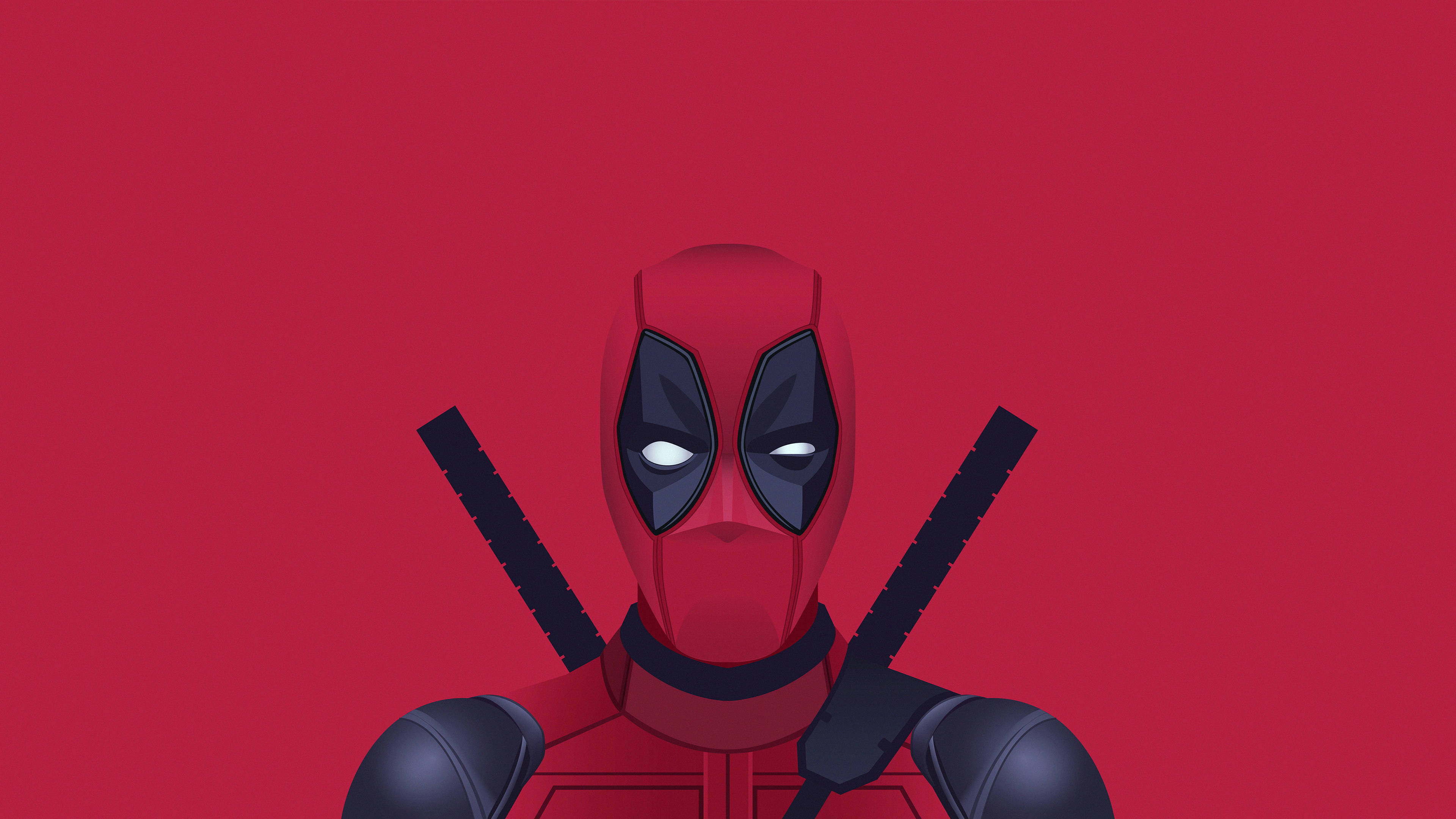 4K Deadpool, red, minimalism, 4K Desktop Wallpaper
