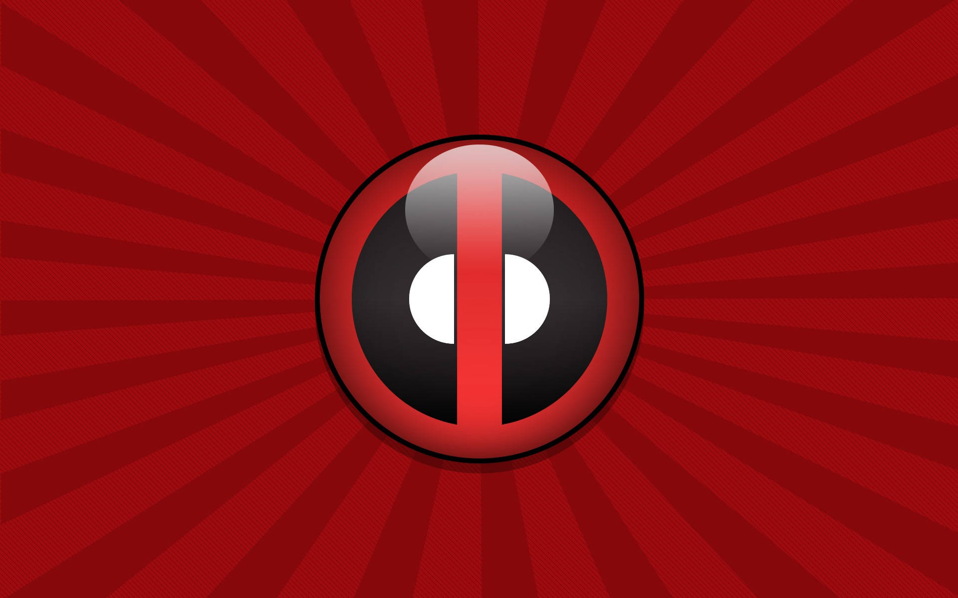 4K Deadpool, Deadpool logo, red sunburst background, Full HD Desktop Wallpaper
