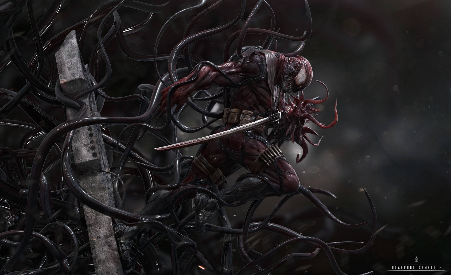 4K Deadpool, symbiote, blade, Full HD Desktop Wallpaper