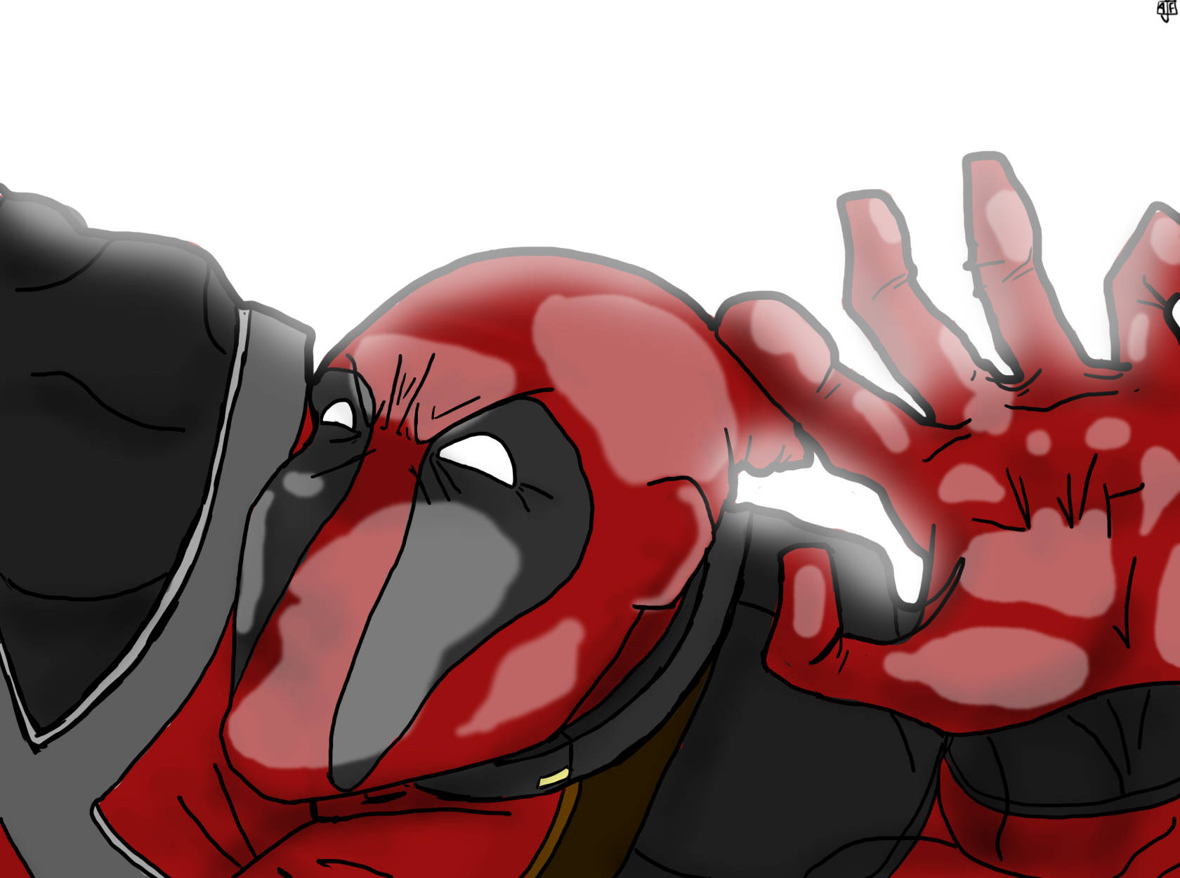 4K Deadpool, Deadpool, bloodied hand, HD Desktop Wallpaper