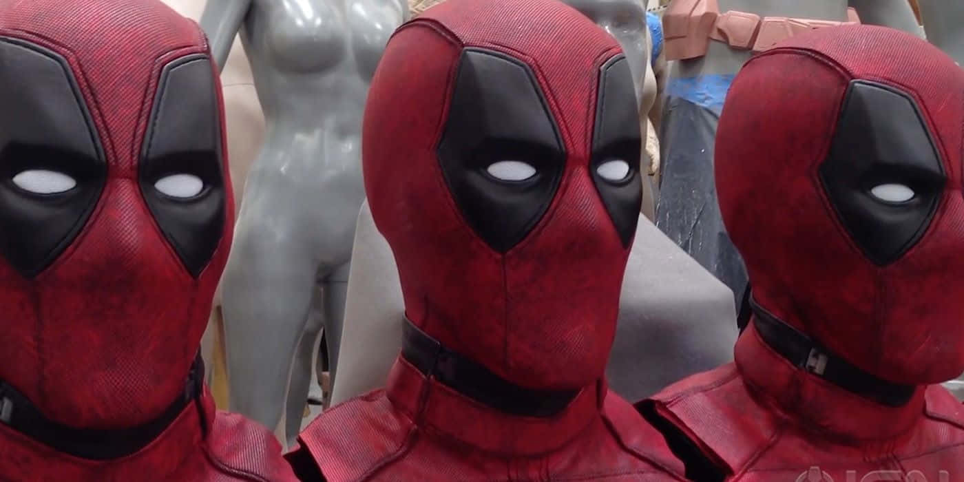 Deadpool, red and black, mannequins, HD Desktop Wallpaper