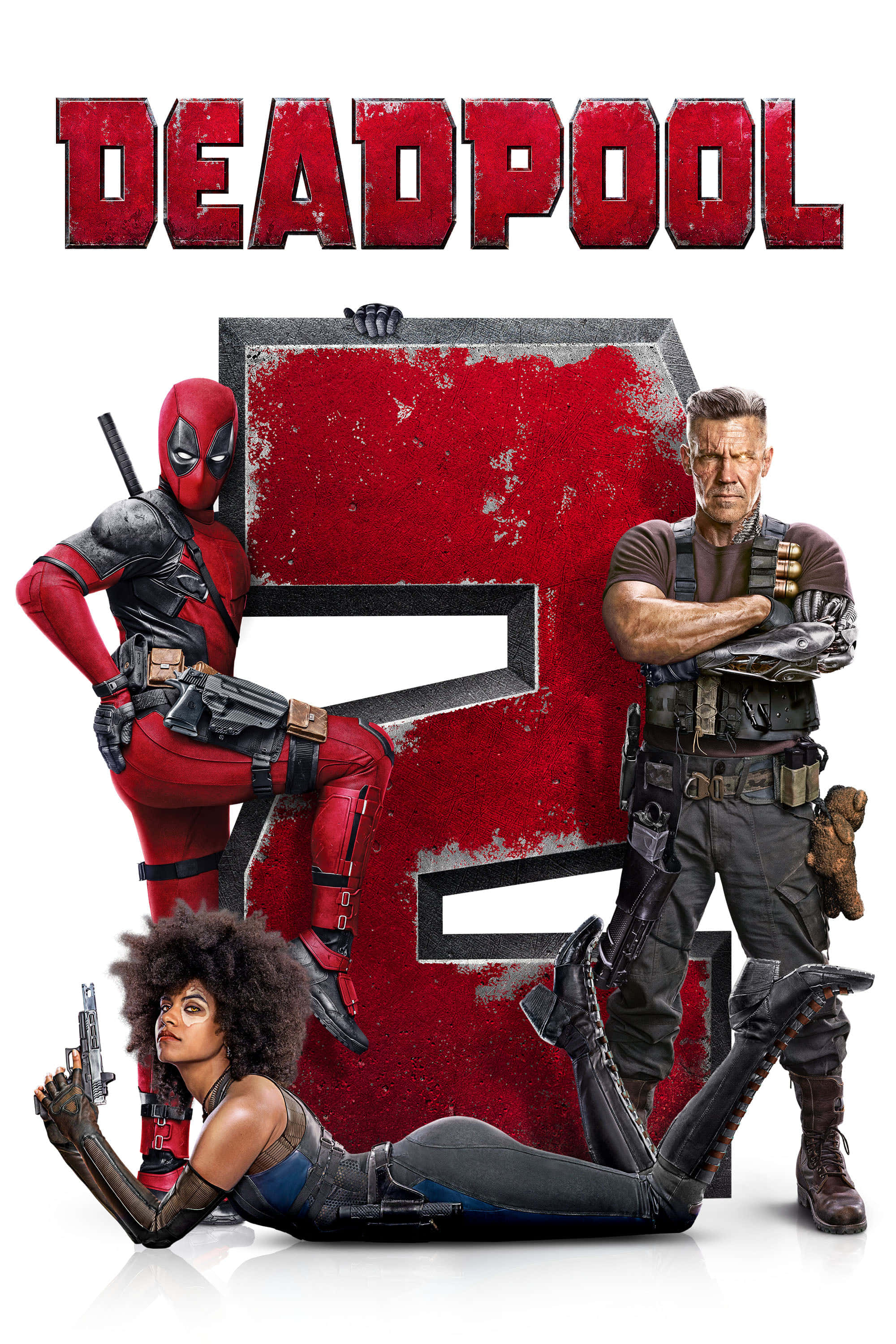Deadpool 2, red number two logo, graffiti-style lettering, 2K Phone Wallpaper