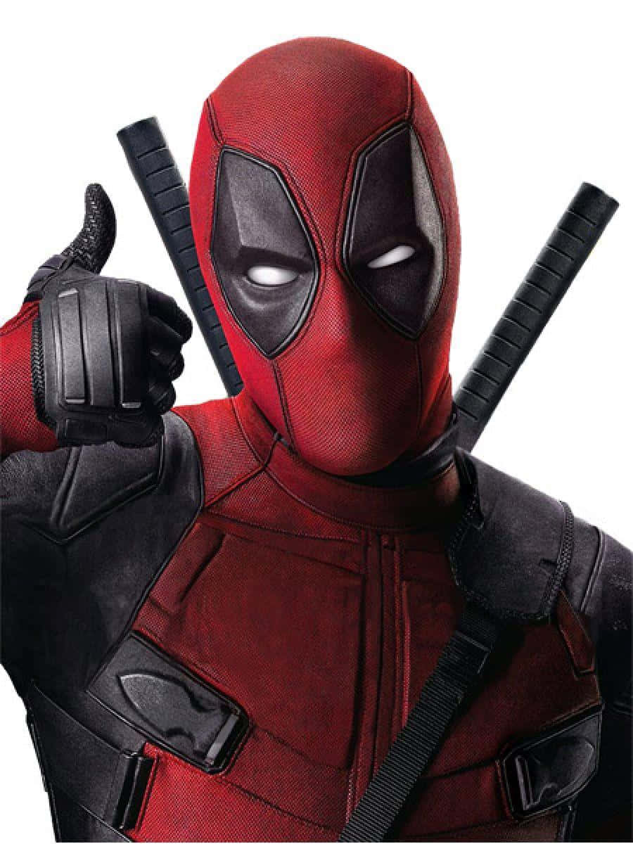 Deadpool 2, red and black suit, katanas, SD Phone Wallpaper