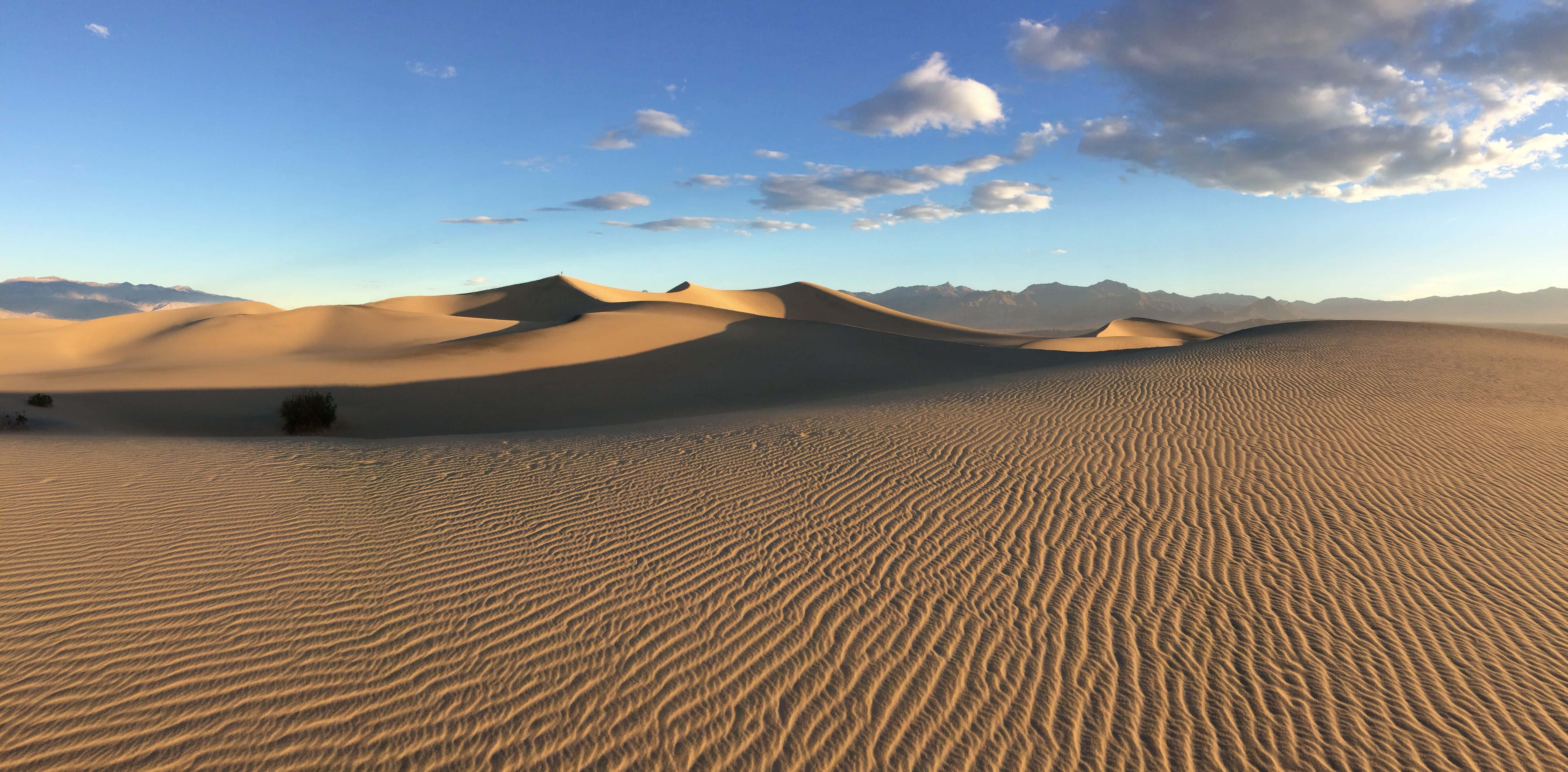 4K Desert, golden sand dunes, vast blue sky, 5K Desktop Wallpaper