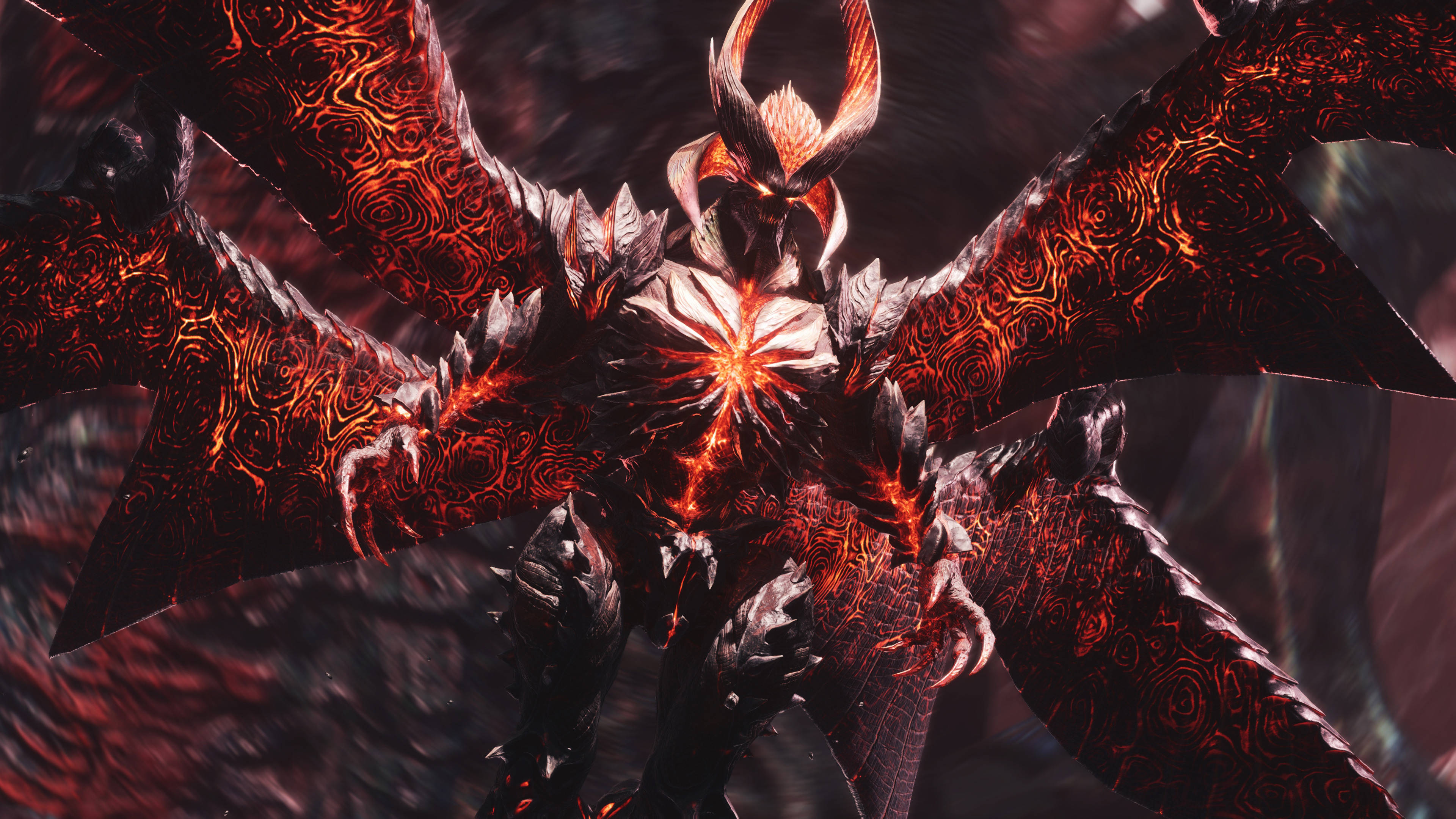 4K Devil, glowing red wings, radiant core, 4K Desktop Wallpaper