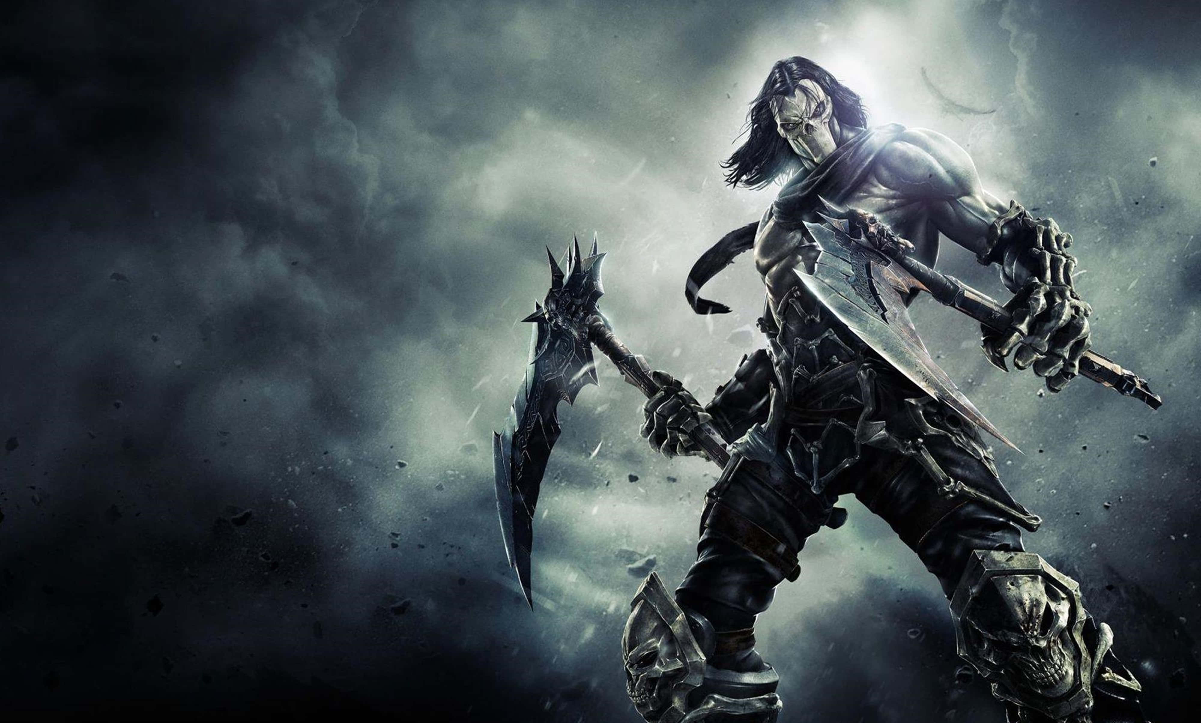 4K Dishonored, spiked axe, sword, 4K Desktop Wallpaper
