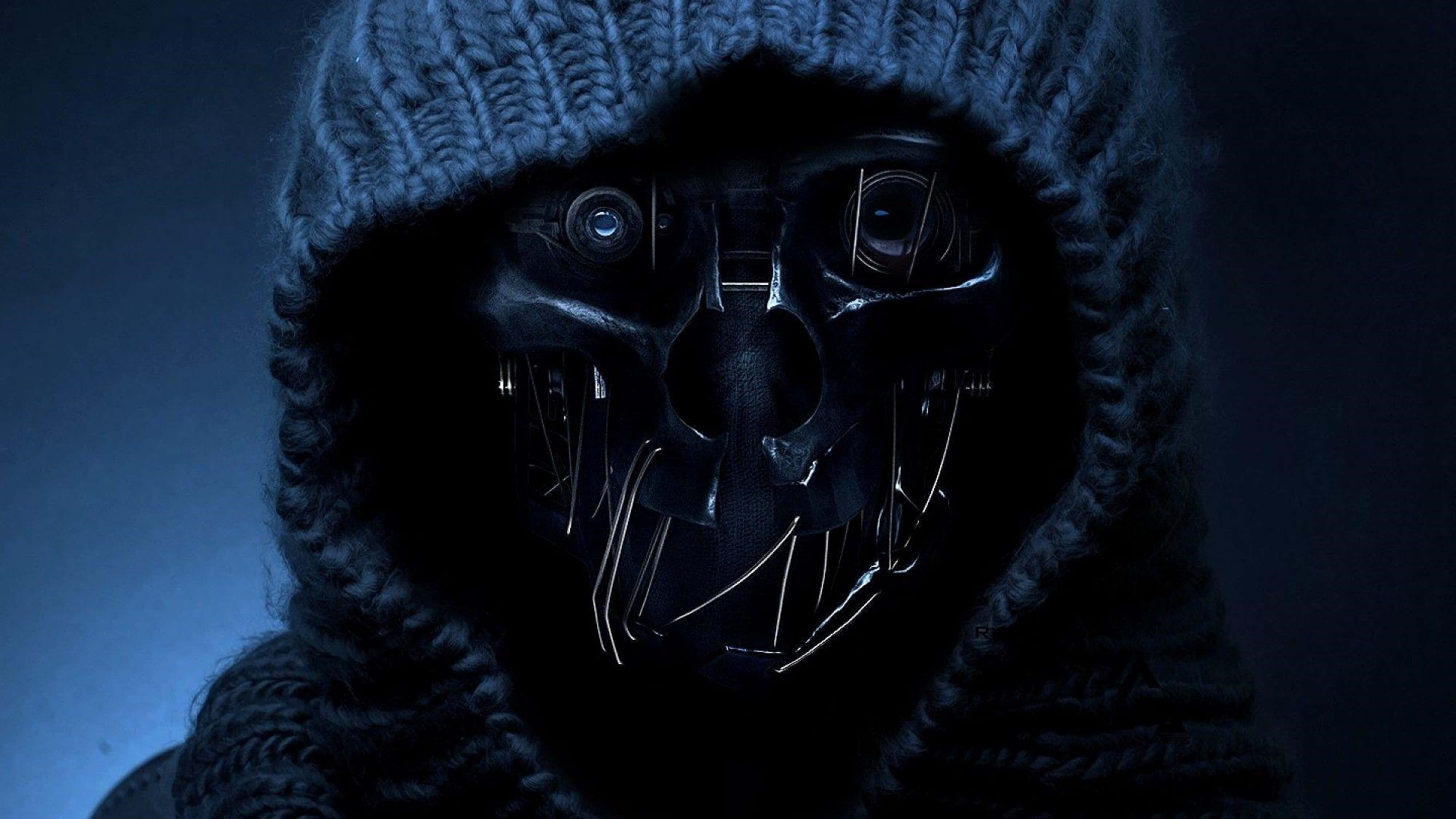 Dishonored, hooded sweater, metallic skull mask, 4K Desktop Wallpaper
