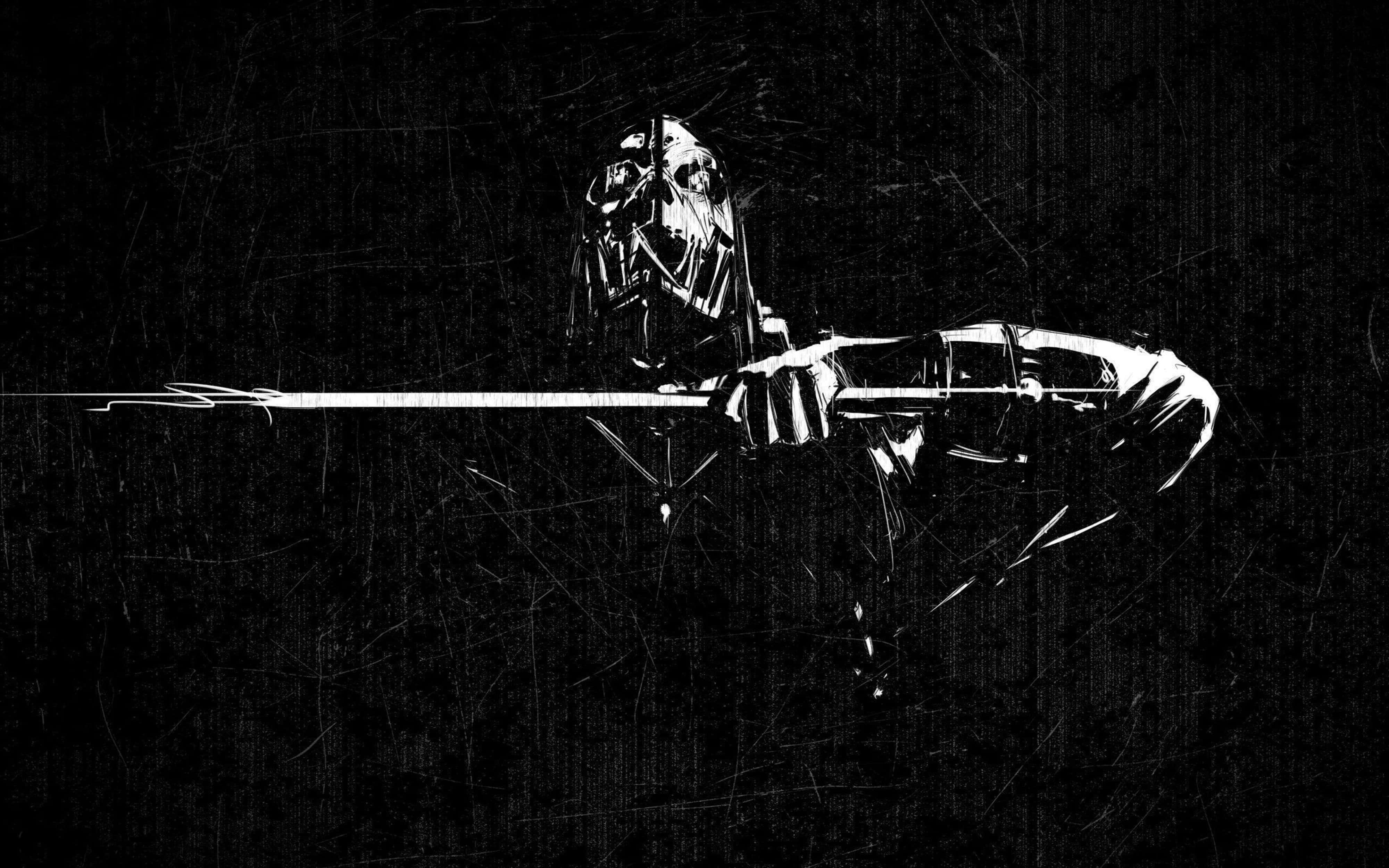 4K Dishonored, masked figure, long blade, 4K Desktop Wallpaper