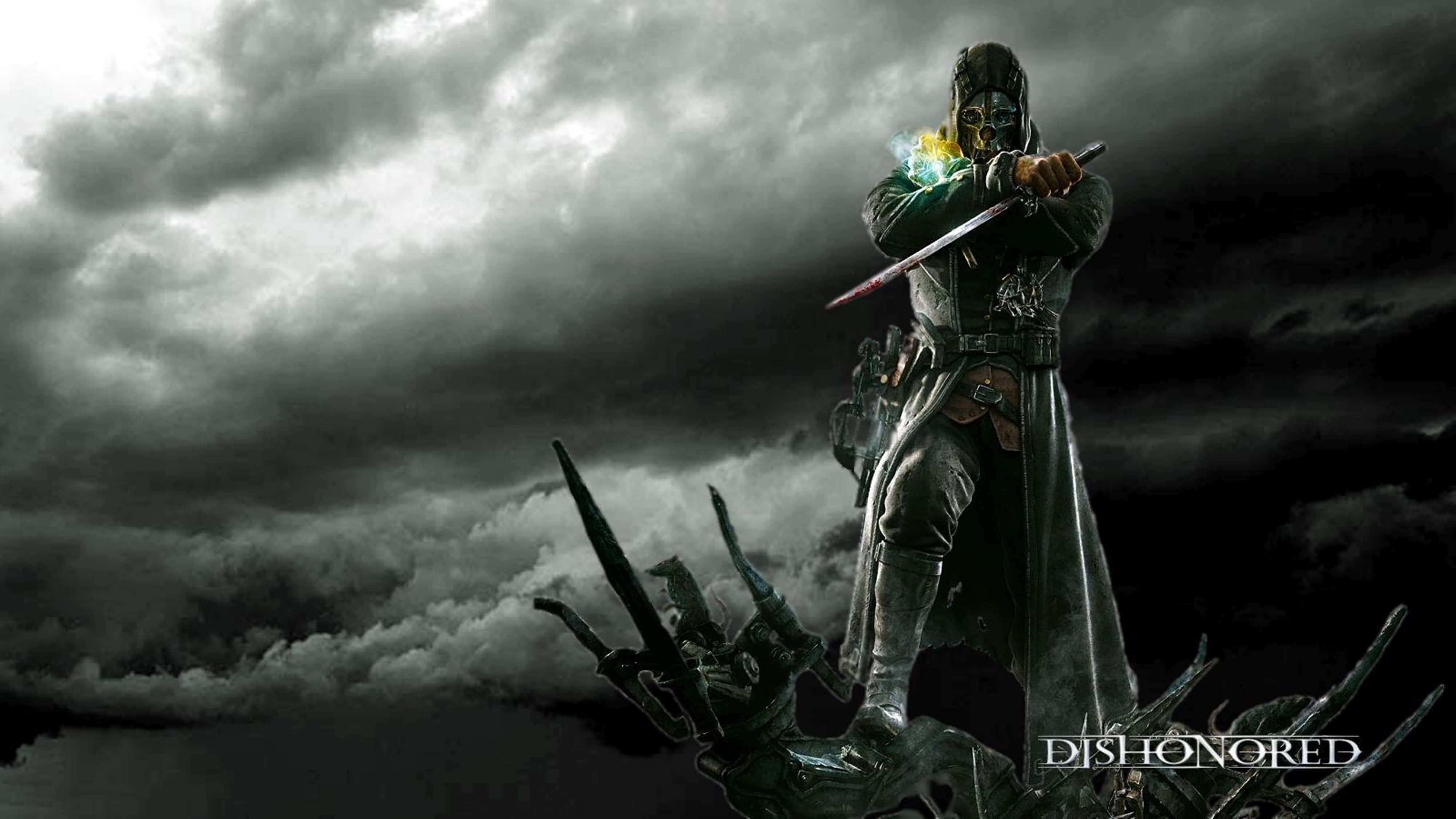 4K Dishonored, masked assassin, long coat, 4K Desktop Wallpaper