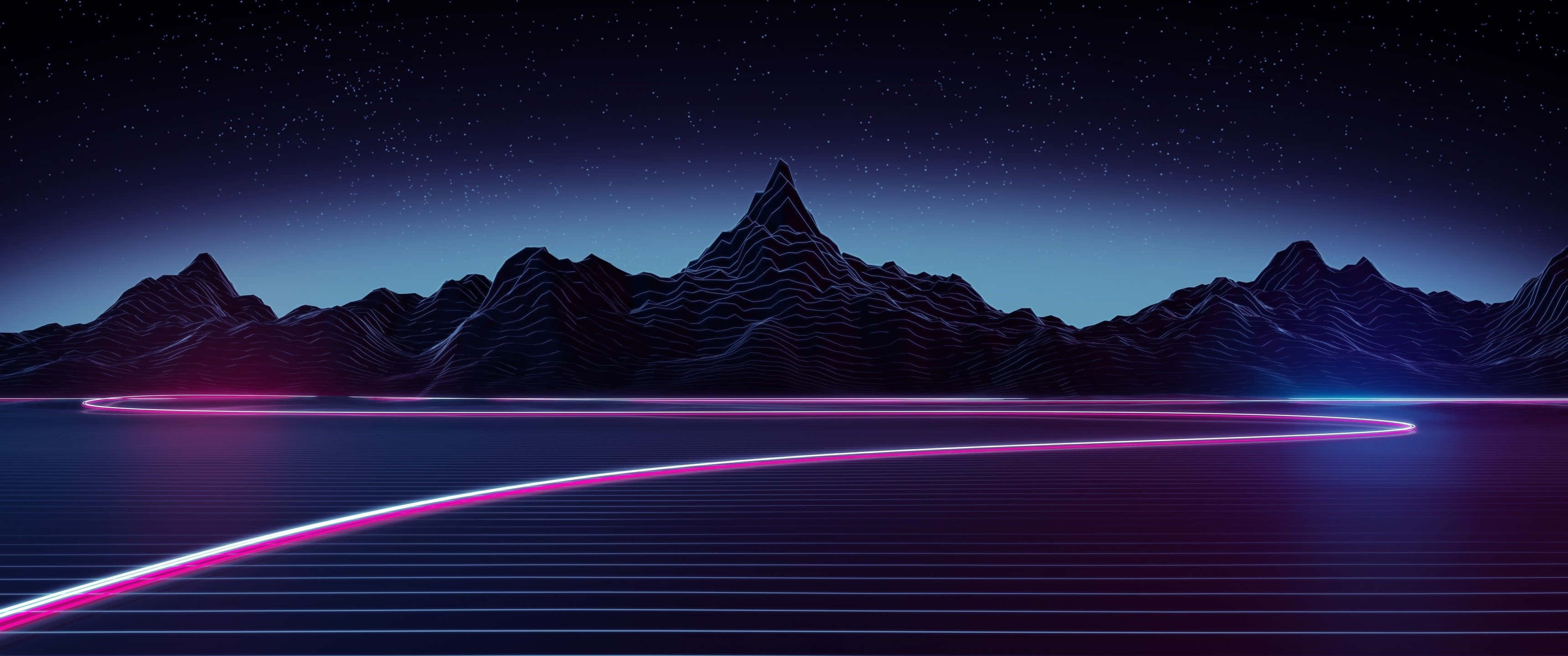 3440 x 1440, 4K resolution, neon pink, 2K Desktop Wallpaper