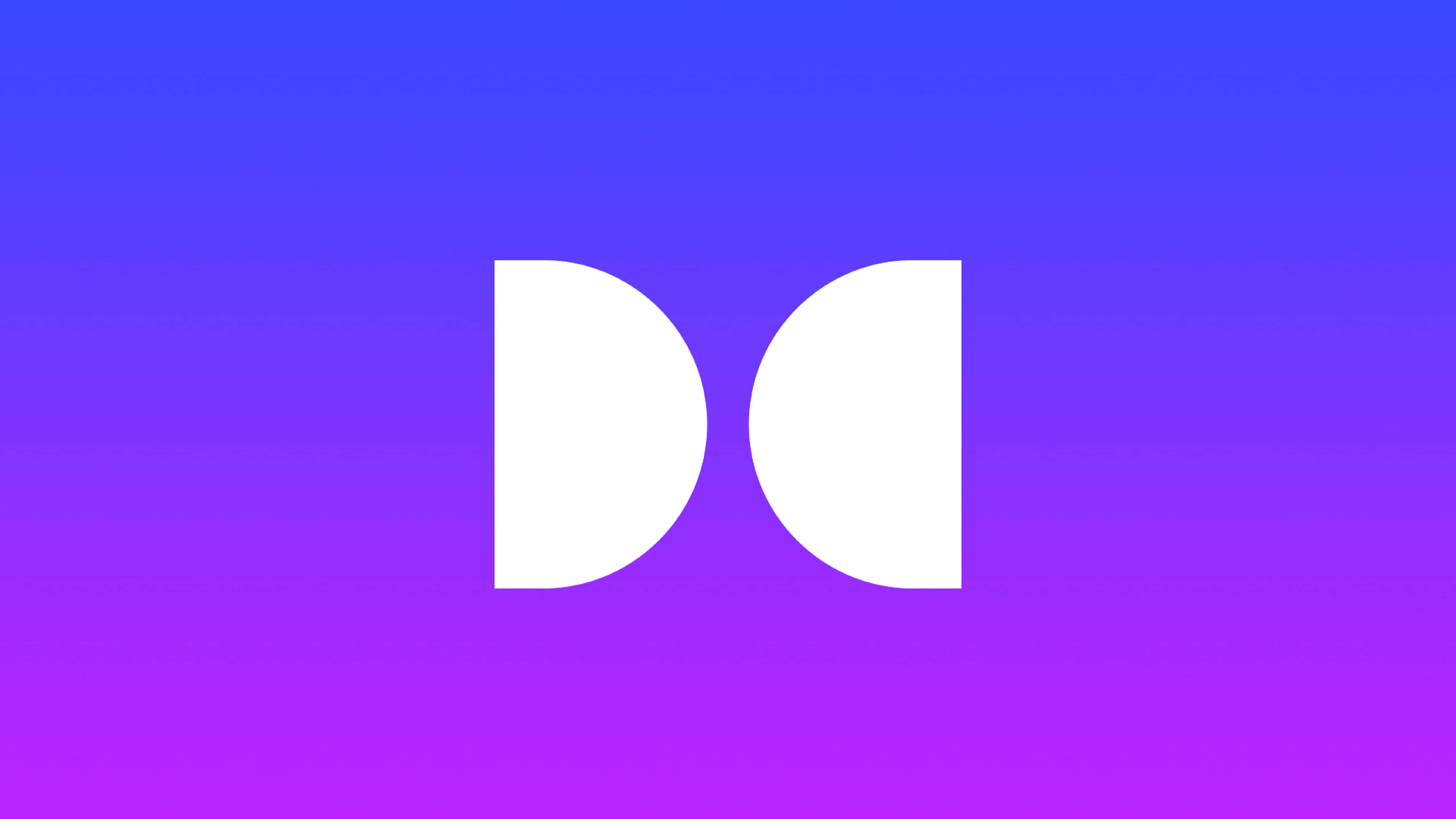 4K Dolby Vision, vibrant purple to blue gradient, white abstract semicircles, 5K Desktop Wallpaper