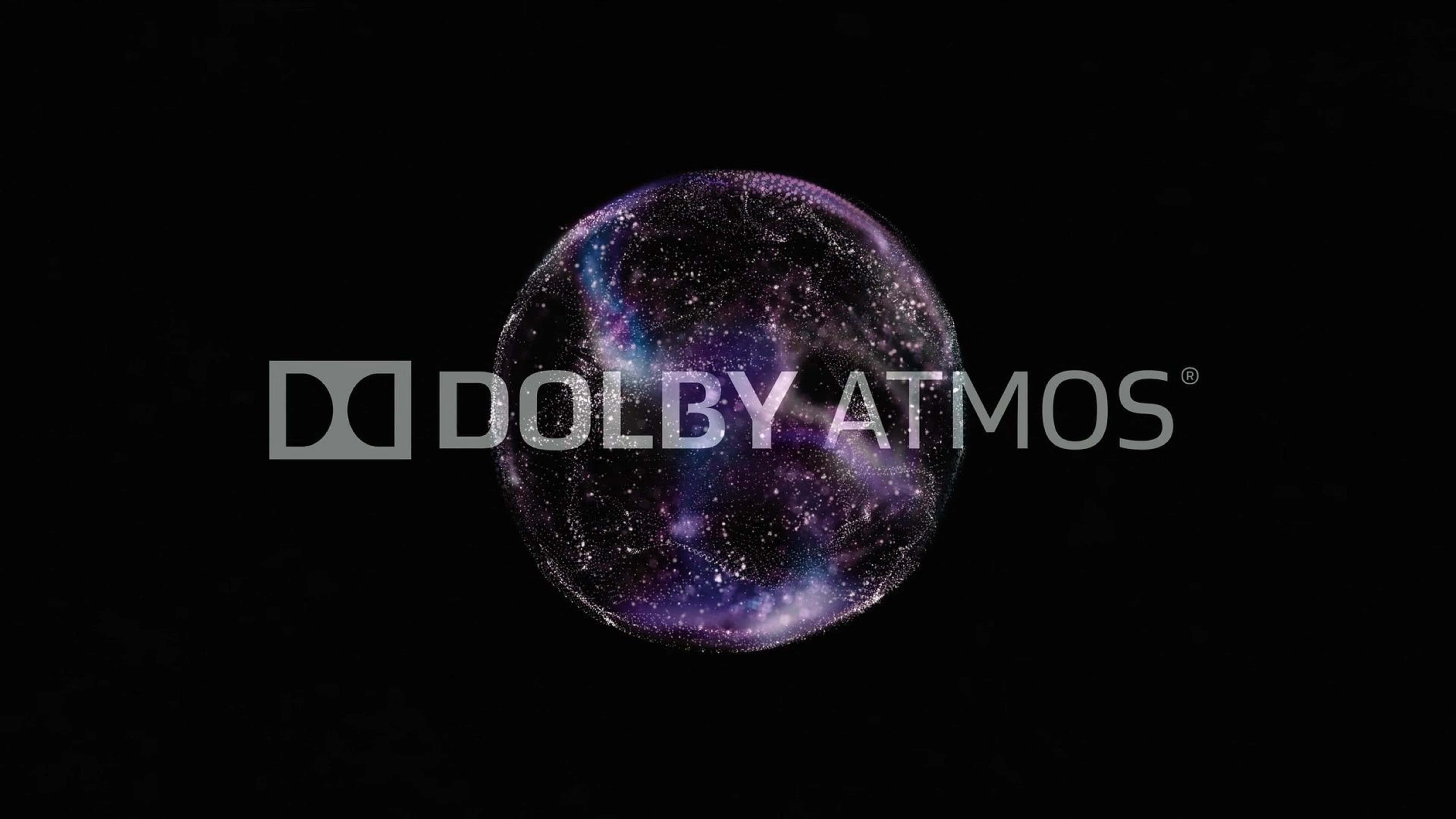 4K Dolby Vision, glowing purple and blue galaxy sphere, black void, 5K Desktop Wallpaper