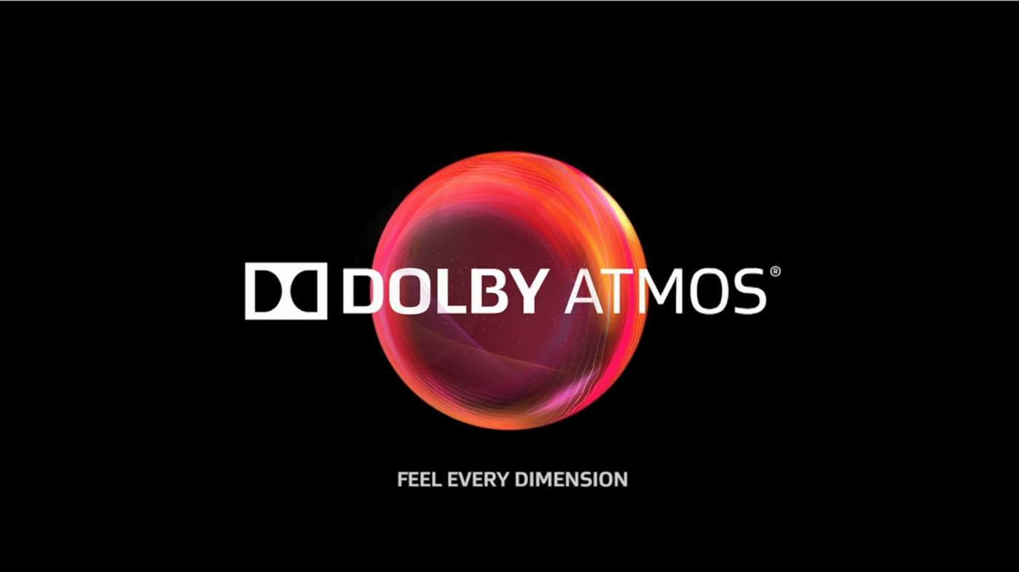 4K Dolby Vision, Dolby Atmos, red and orange sphere, 2K Desktop Wallpaper