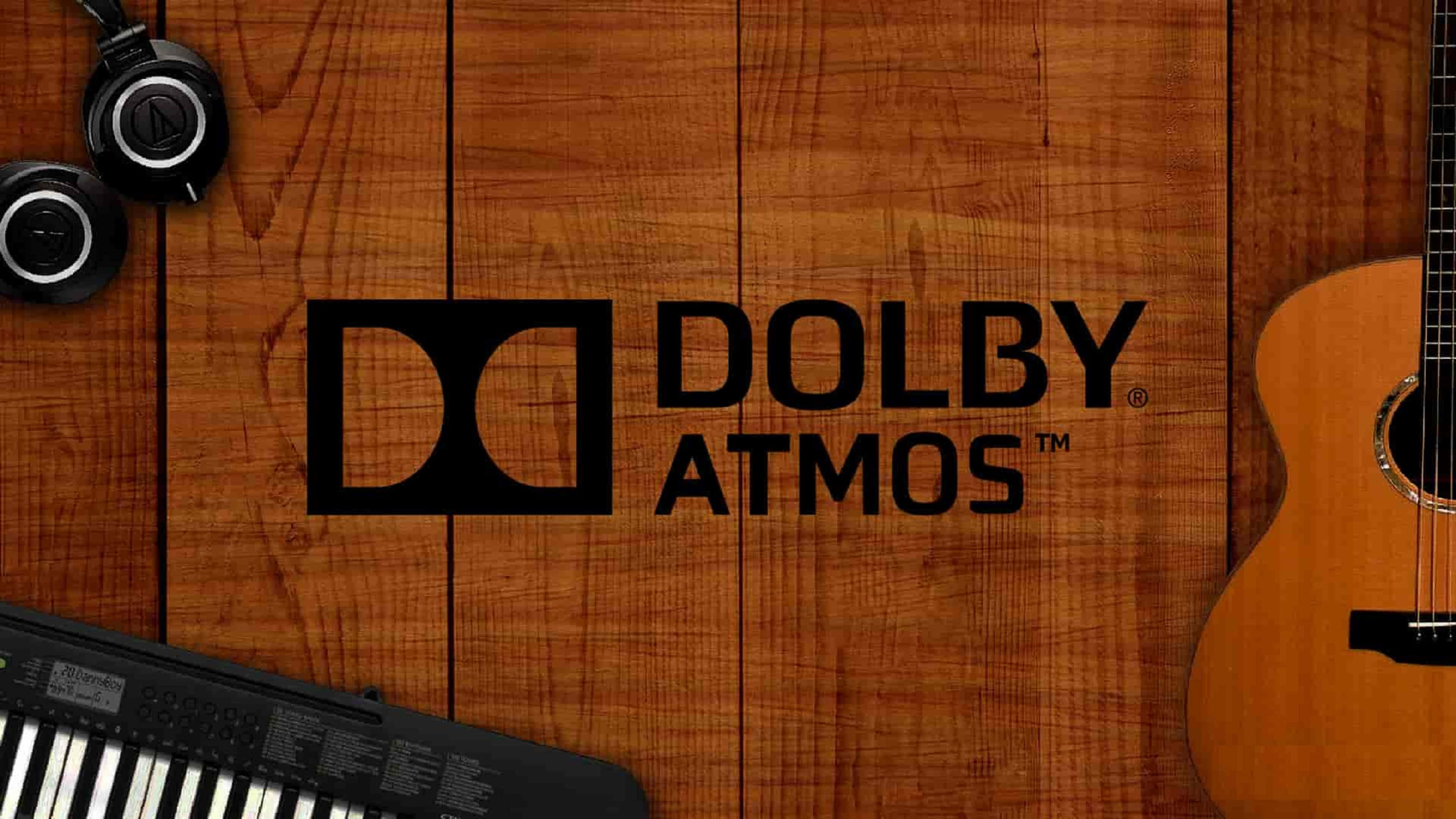 4K Dolby Vision, Dolby Atmos, warm wood grain, 2K Desktop Wallpaper