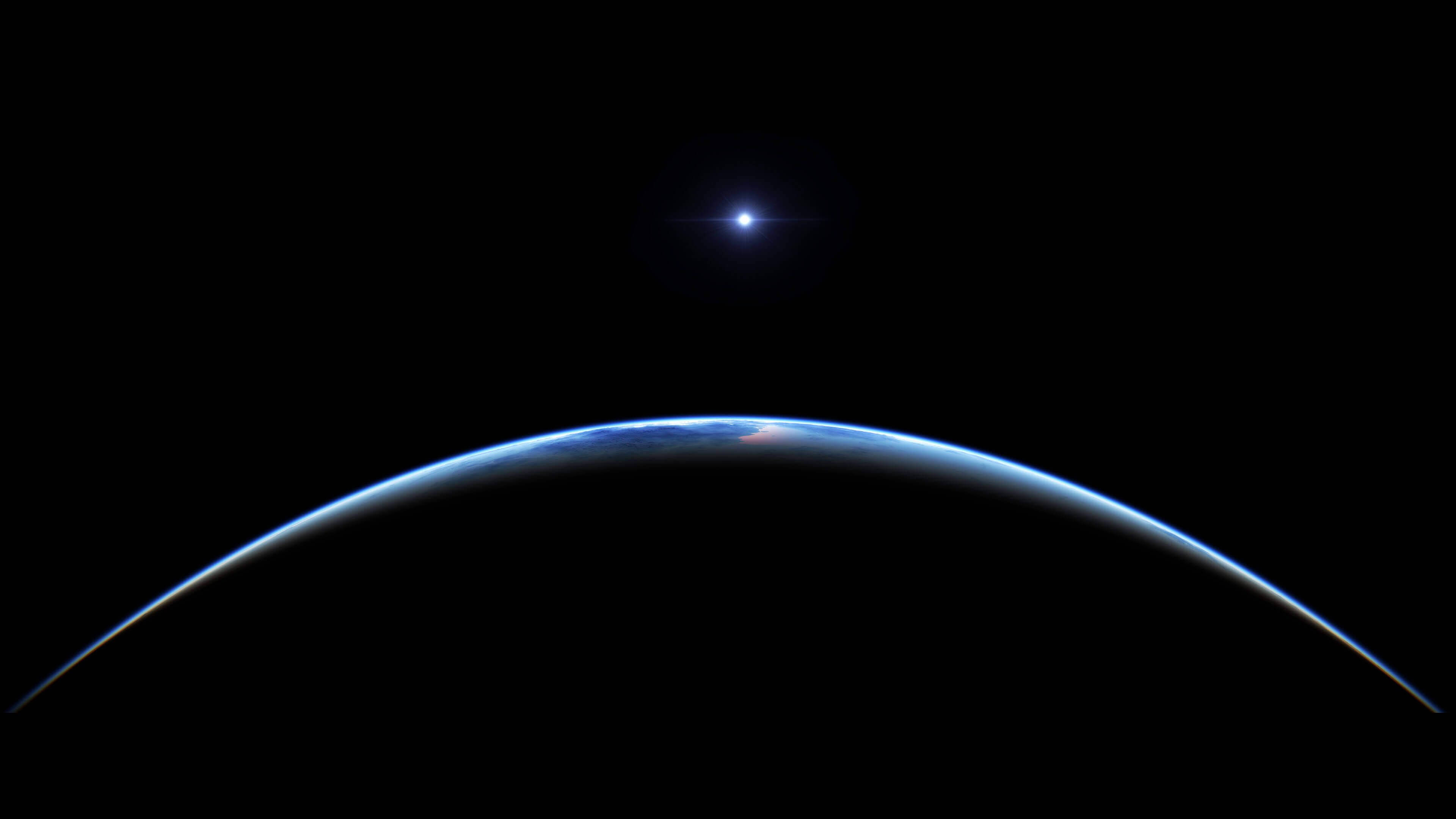 4K Earth, crescent perspective, curved horizon, 4K Desktop Wallpaper