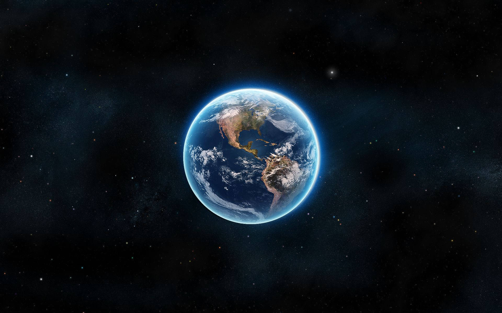 4K Earth, blue oceans, white clouds, Full HD Desktop Wallpaper