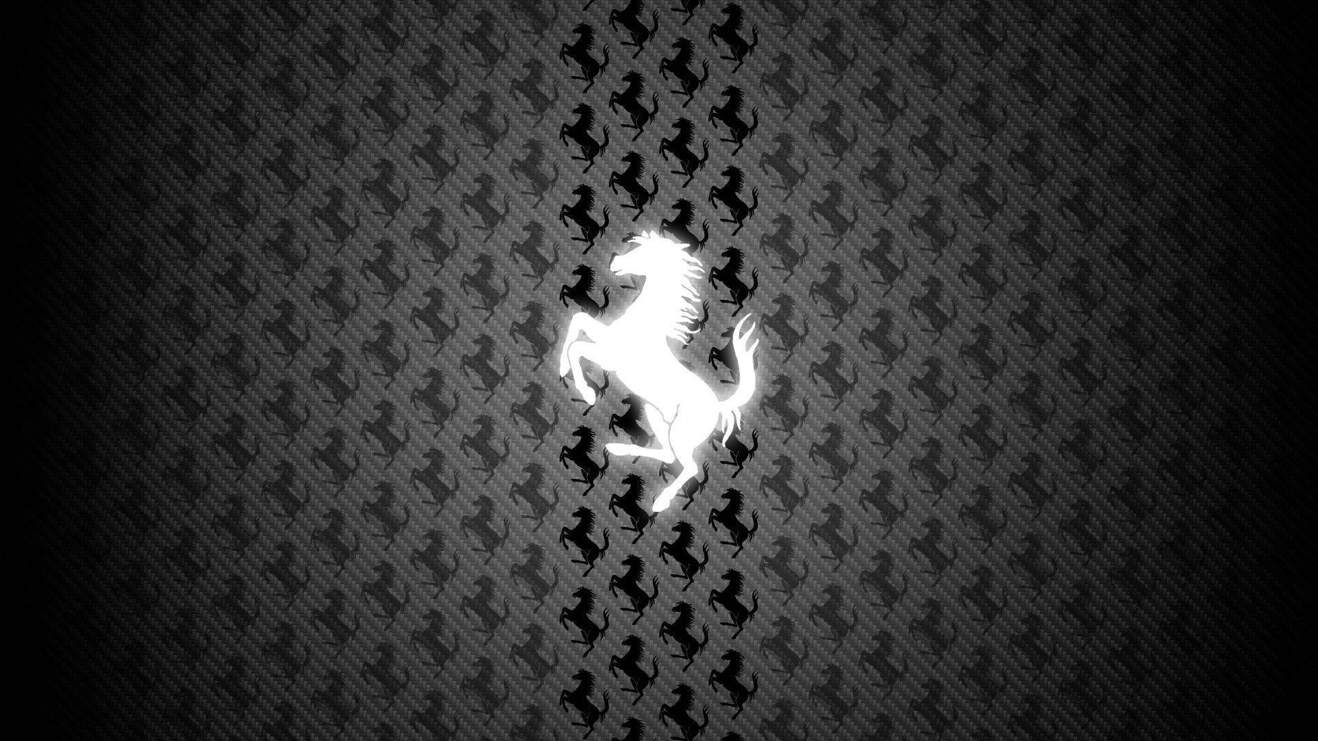 Ferrari, prancing horse logo, white, Full HD Desktop Wallpaper