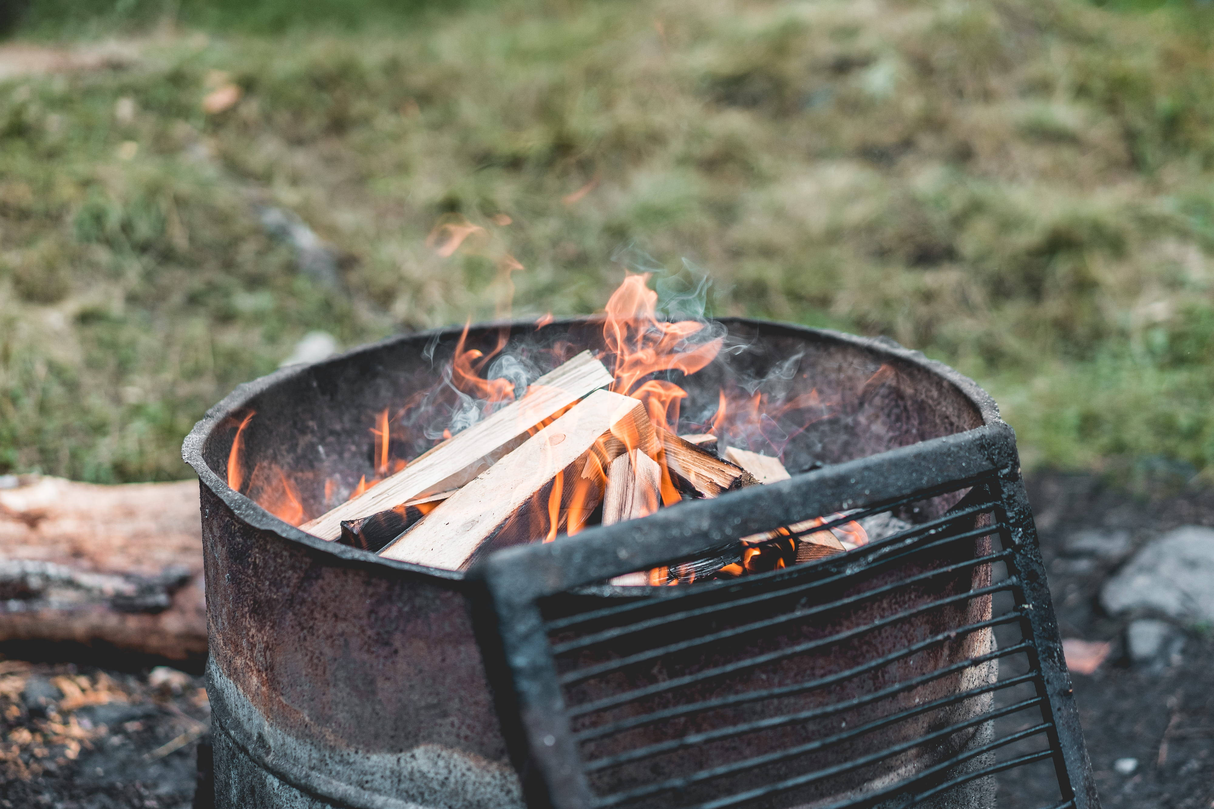 barrel grill, 4K Fire, orange flames, 4K Desktop Wallpaper