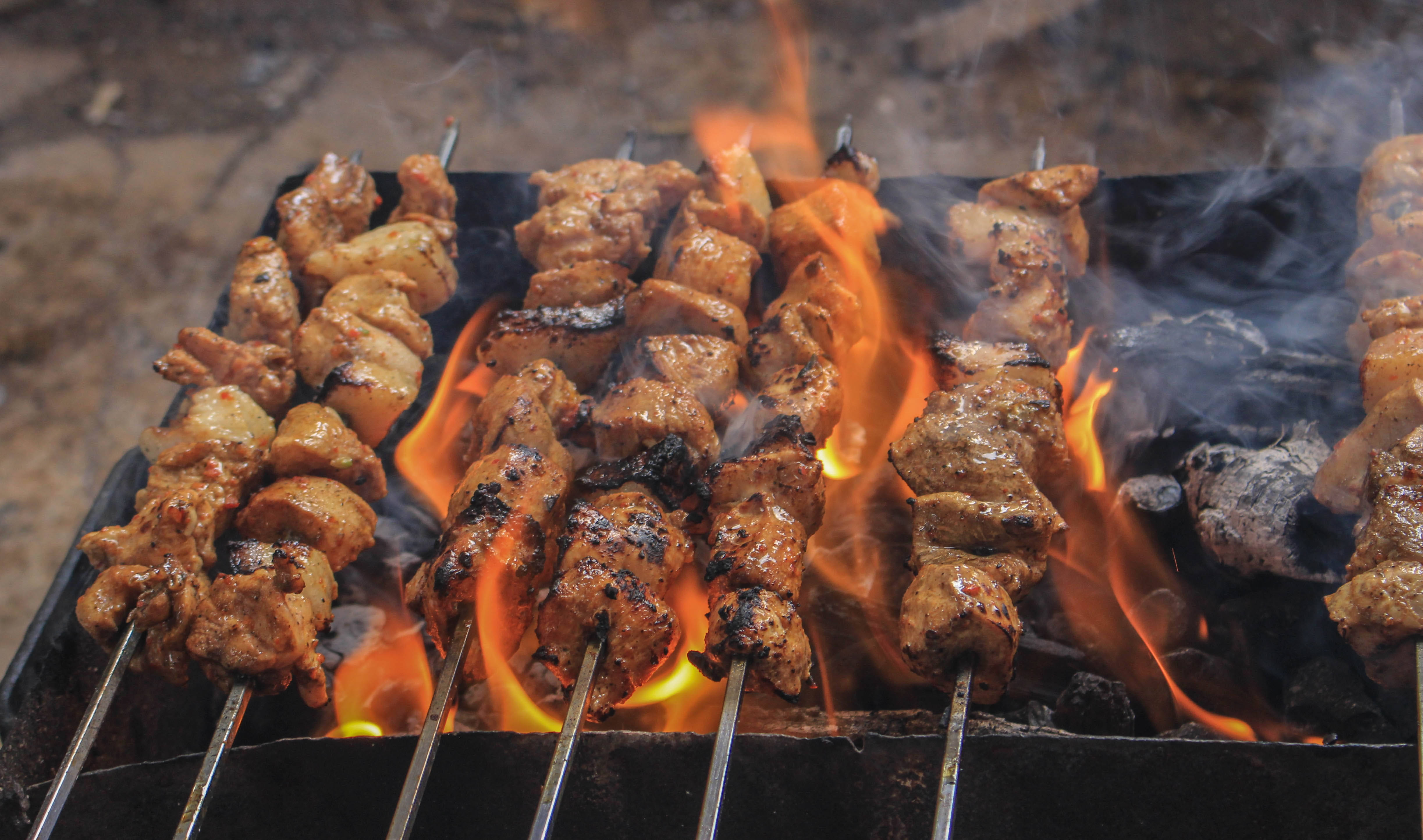 barbecue, 4K Fire, charcoal grill, 4K Desktop Wallpaper