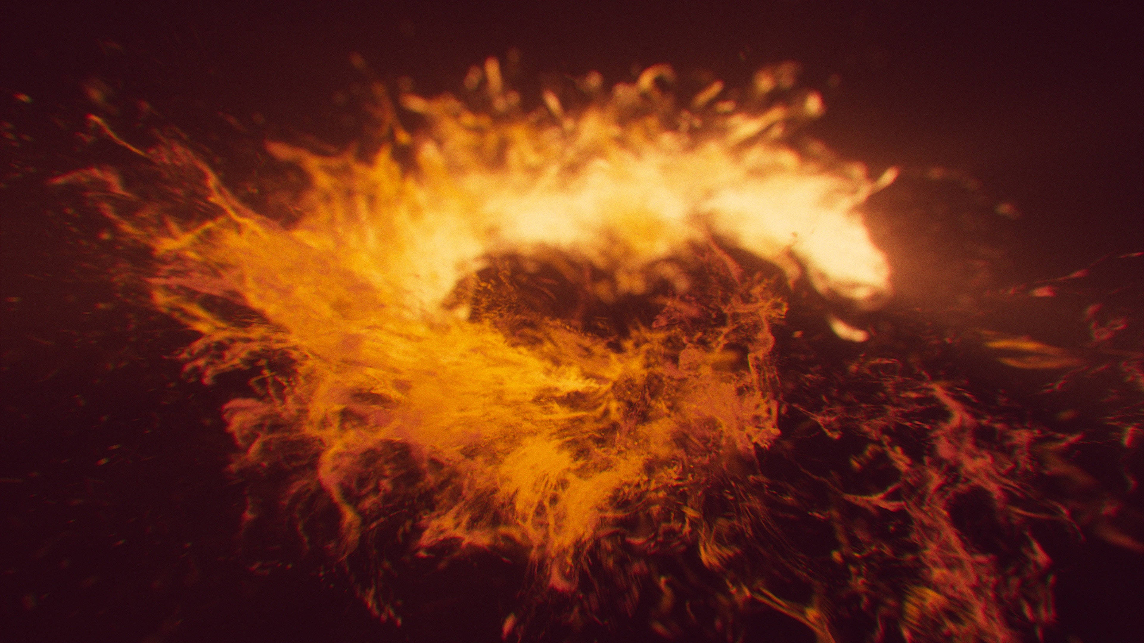 3D Desktop Fire, orange flames, yellow flames, 4K Desktop Wallpaper