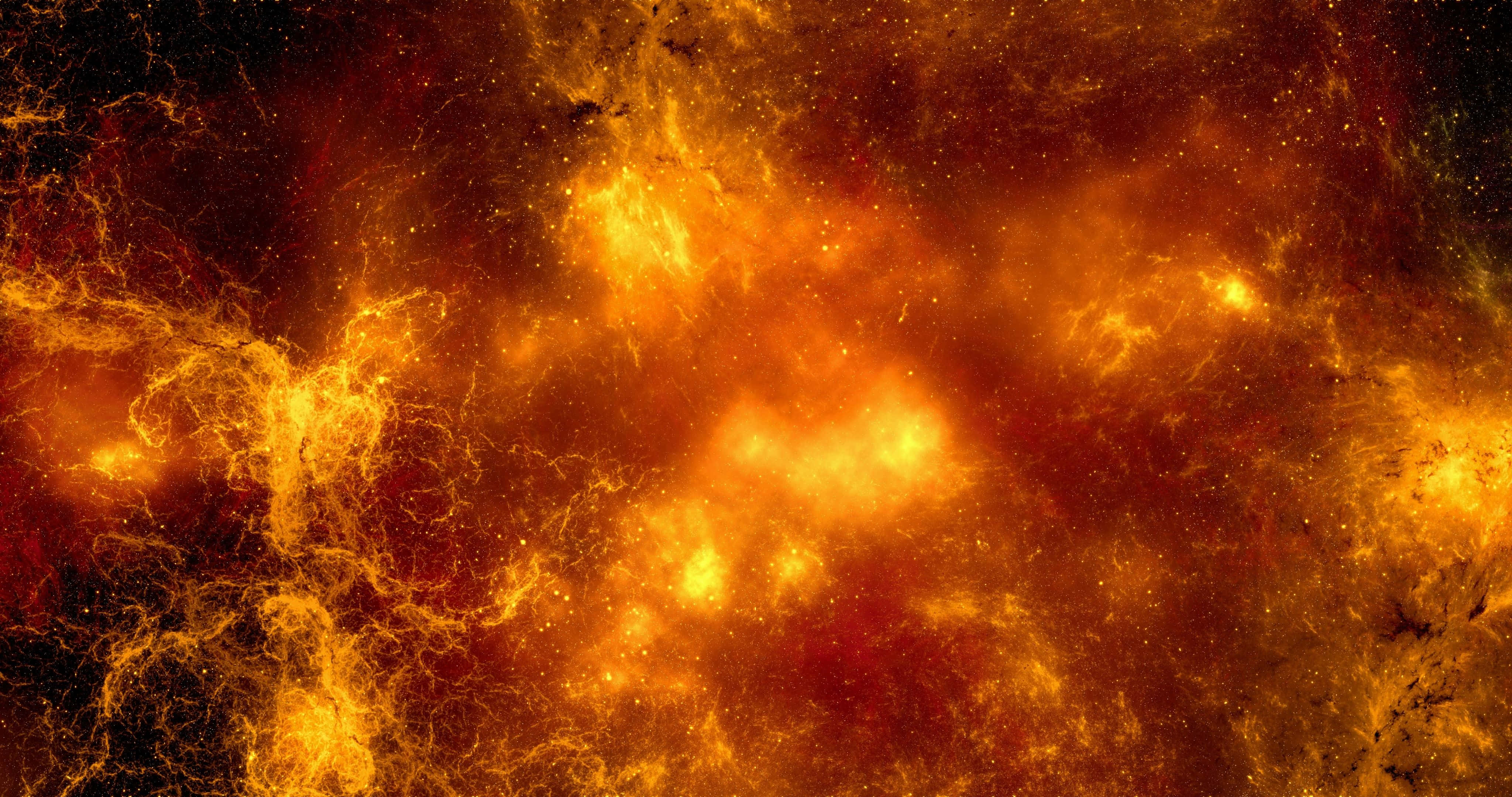 4096x2160, red and orange color, cosmic nebula, 4K Desktop Wallpaper