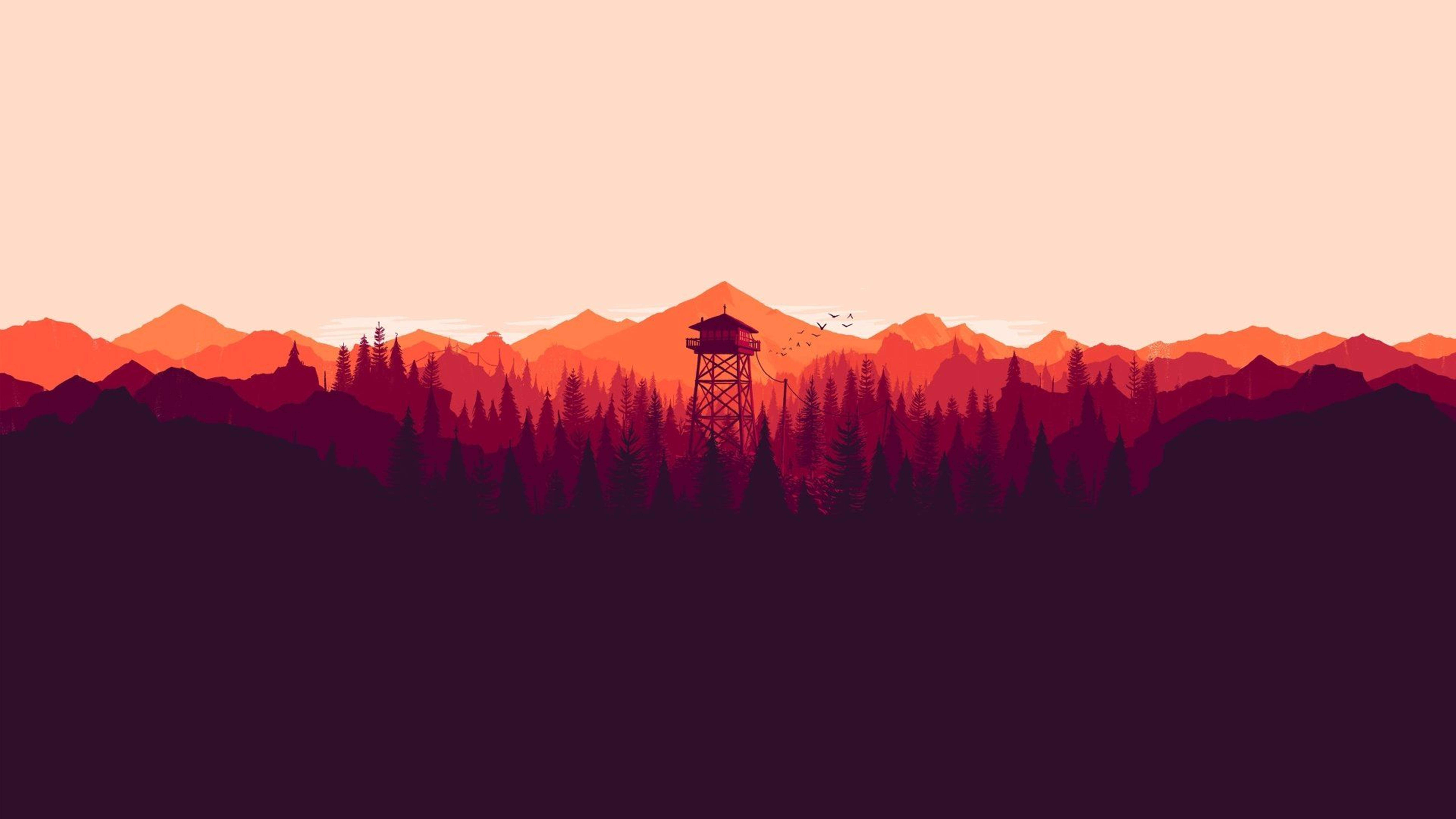 Firewatch, tower, pine forests, 5K Desktop Wallpaper