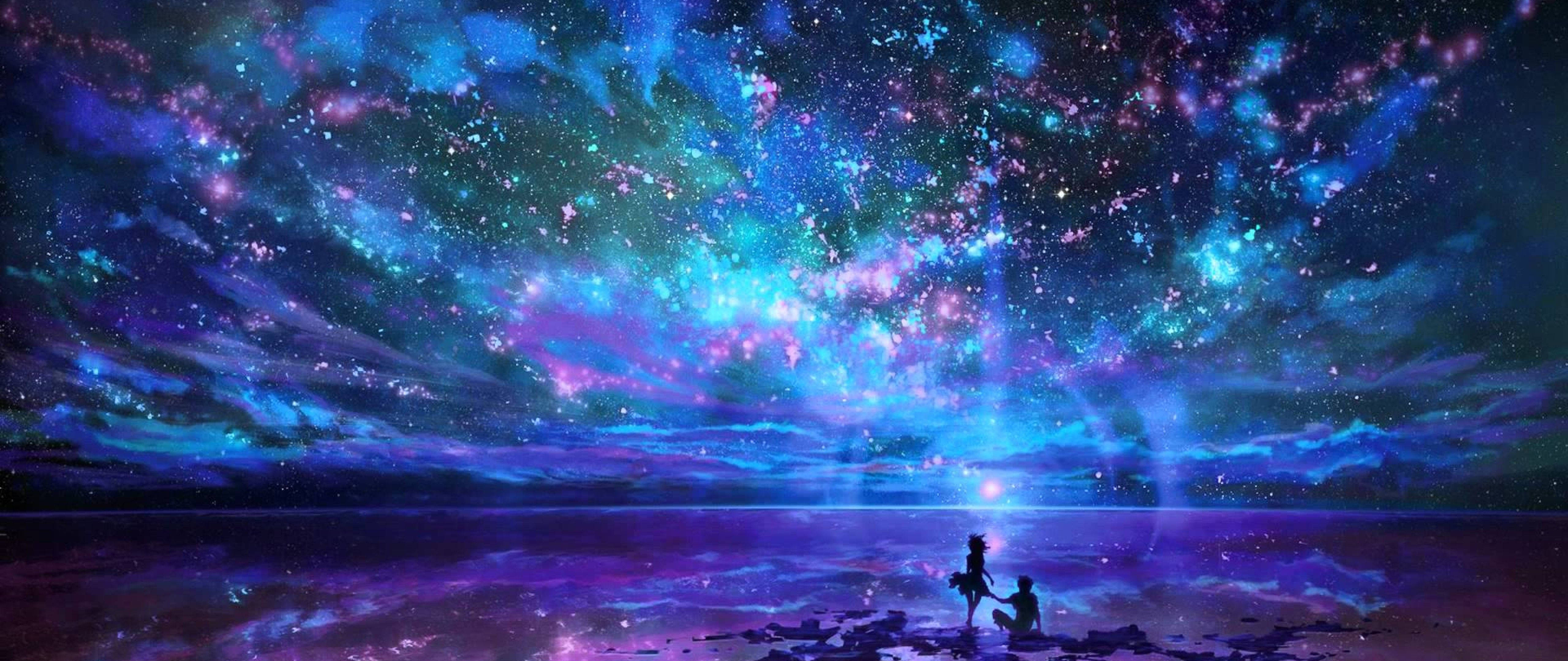 couple, galaxy, vibrant cosmic sky, 5K Desktop Wallpaper