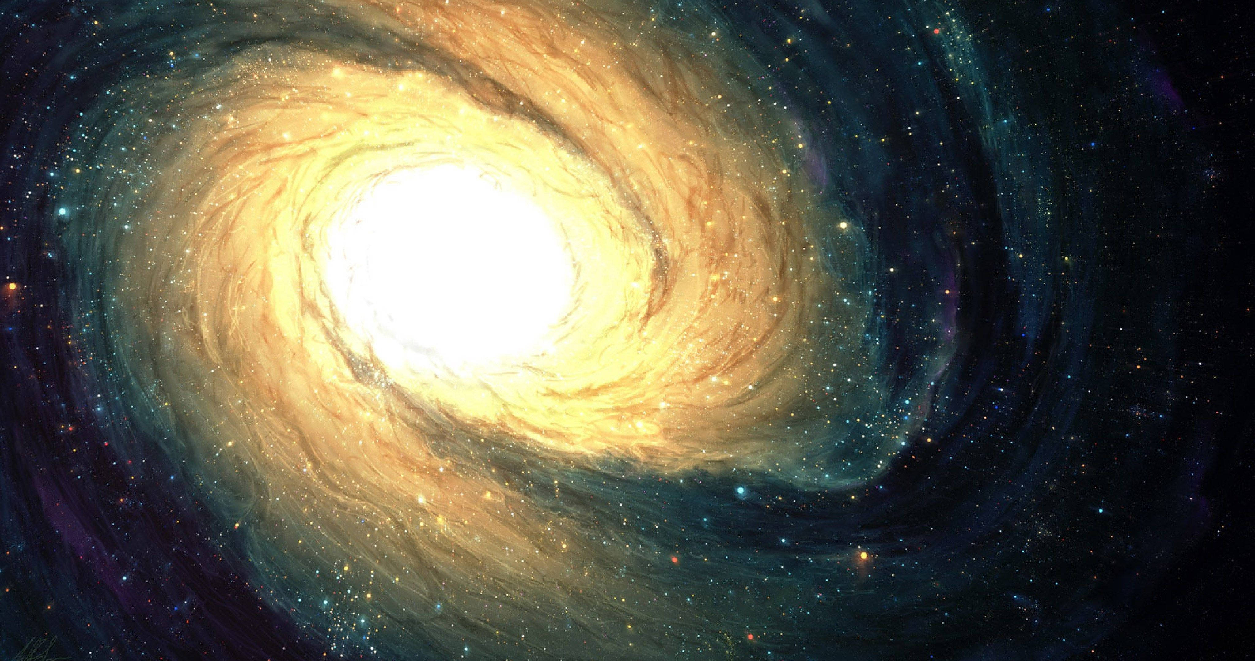 4K Ultra HD Galaxy, yellow stars, spiral galaxy, 4K Desktop Wallpaper