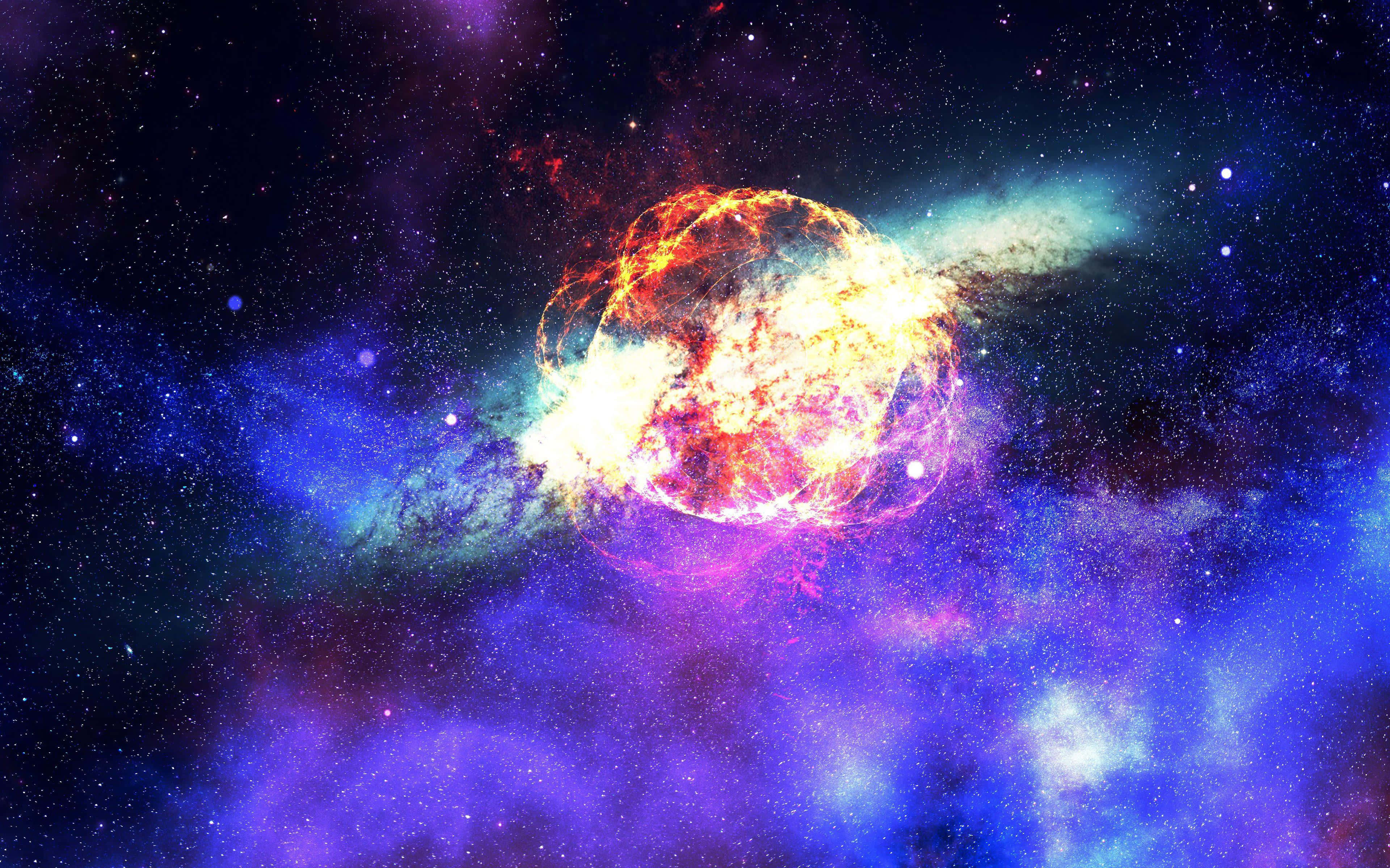 cosmos, 4K, fiery cosmic explosion, 4K Desktop Wallpaper