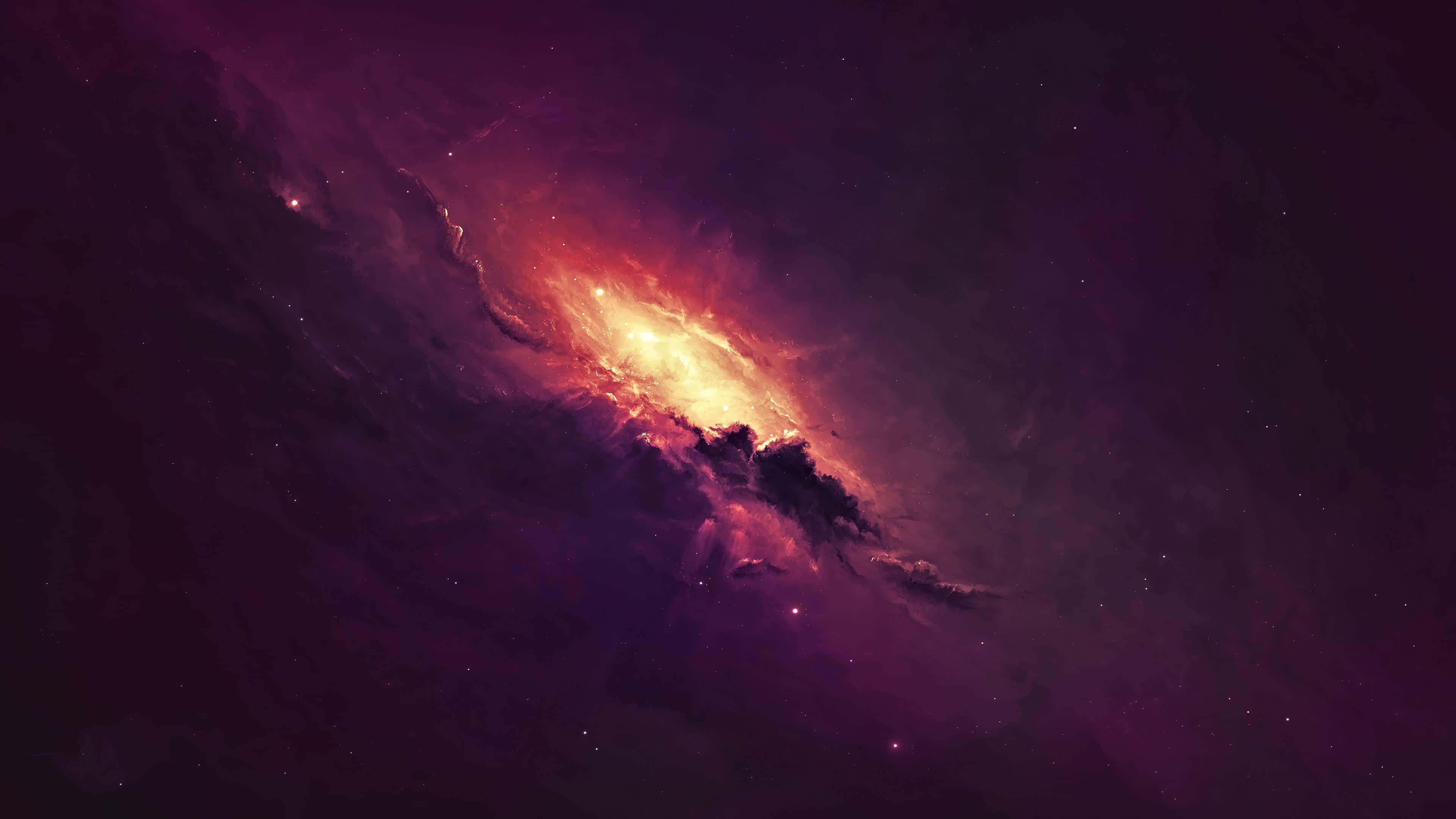 4K Galaxy, cosmic nebula, fiery orange, 4K Desktop Wallpaper