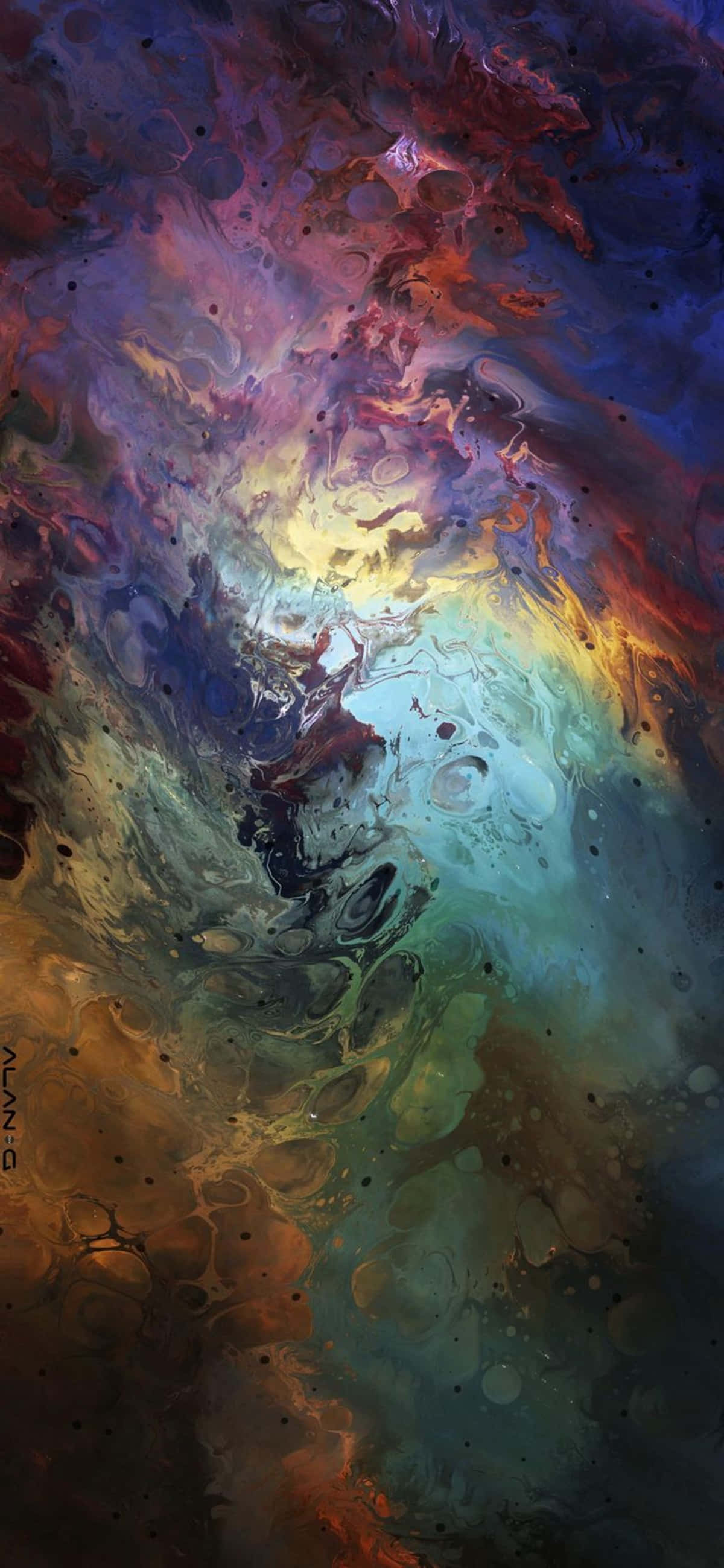 abstract galaxy, cosmic nebula, deep blues, 2K Phone Wallpaper
