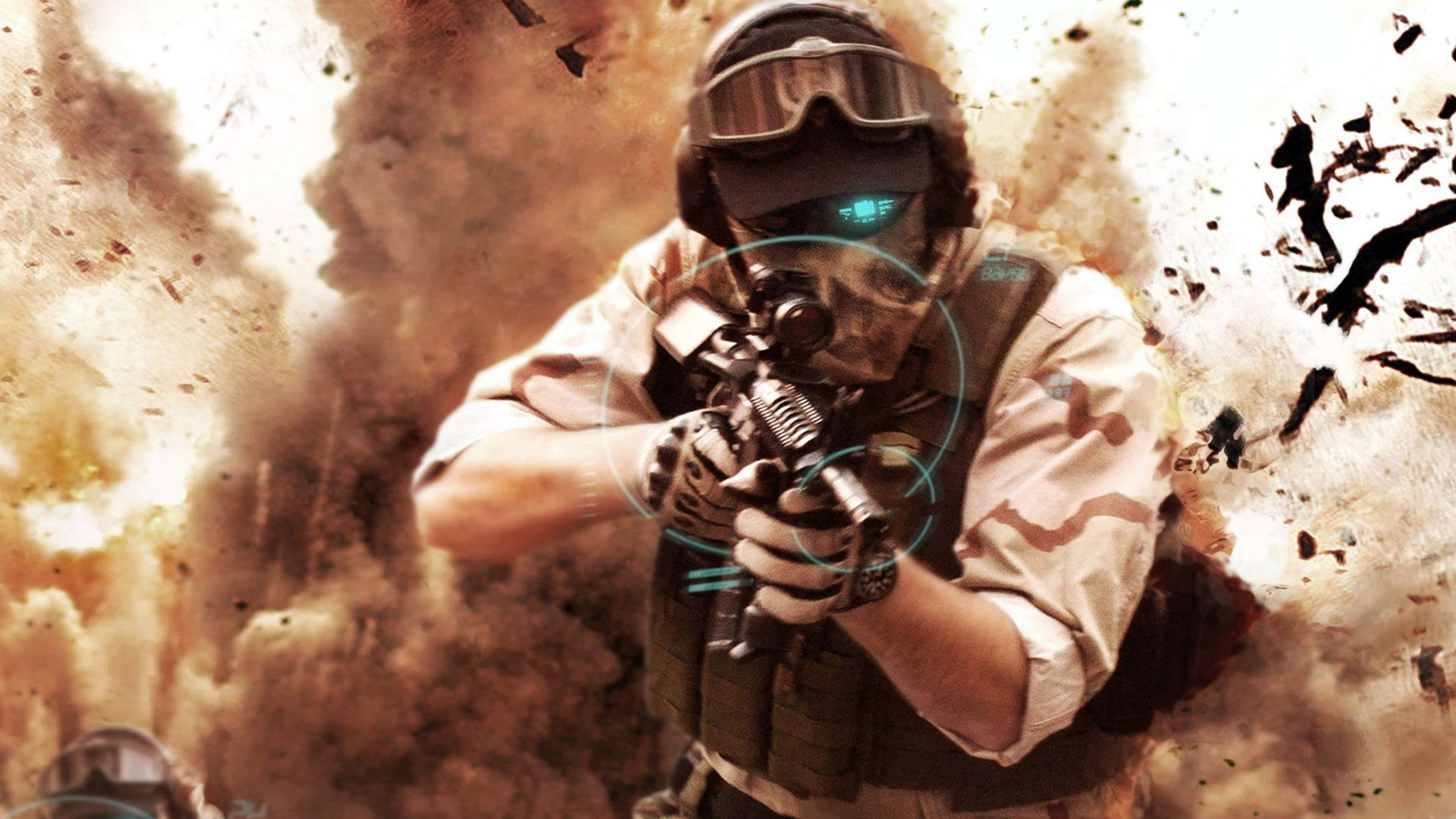 4K Ghost Recon, tactical gear, rifle, 4K Desktop Wallpaper