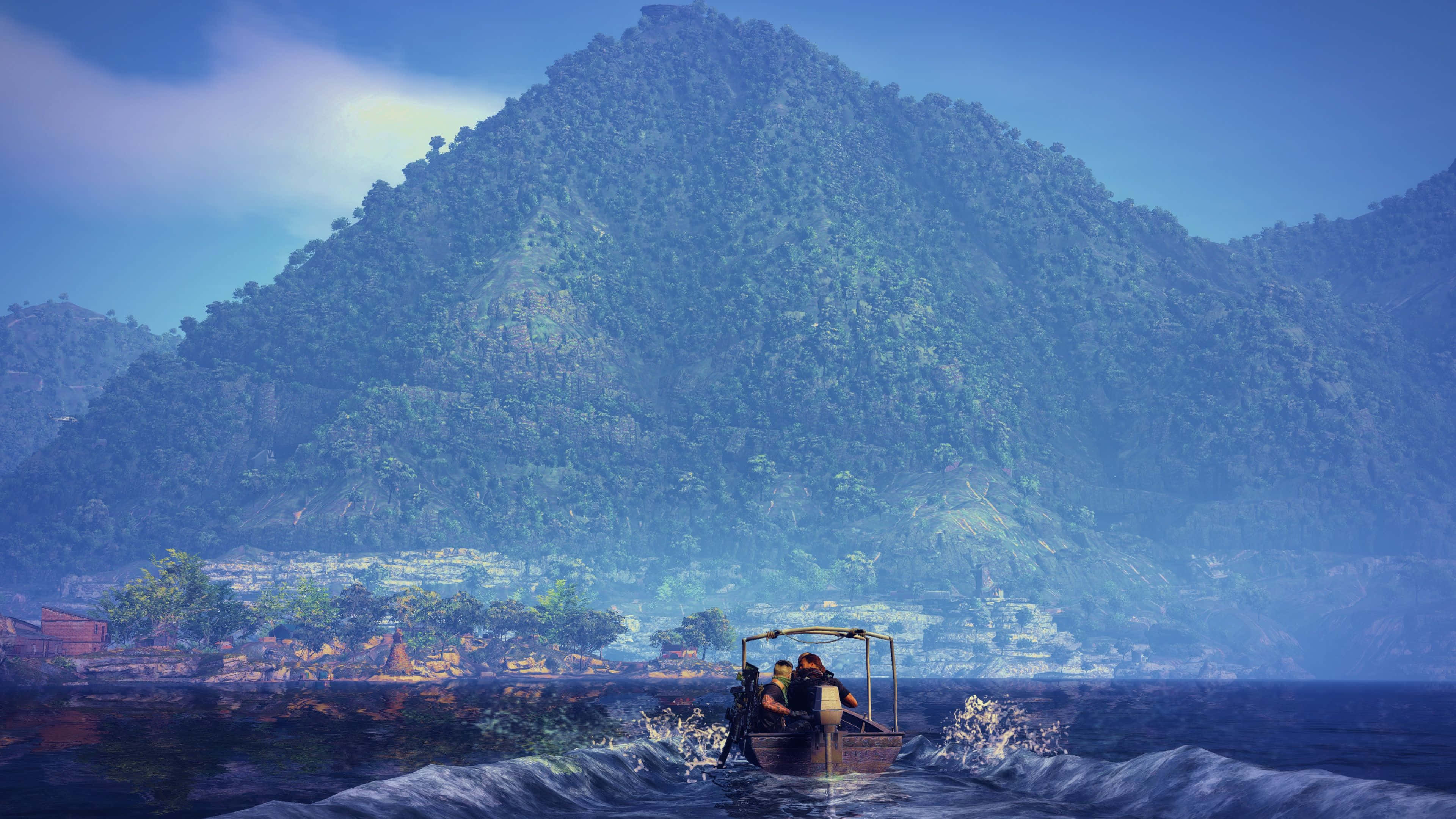 4K Ghost Recon, sailing, misty mountain village, 4K Desktop Wallpaper
