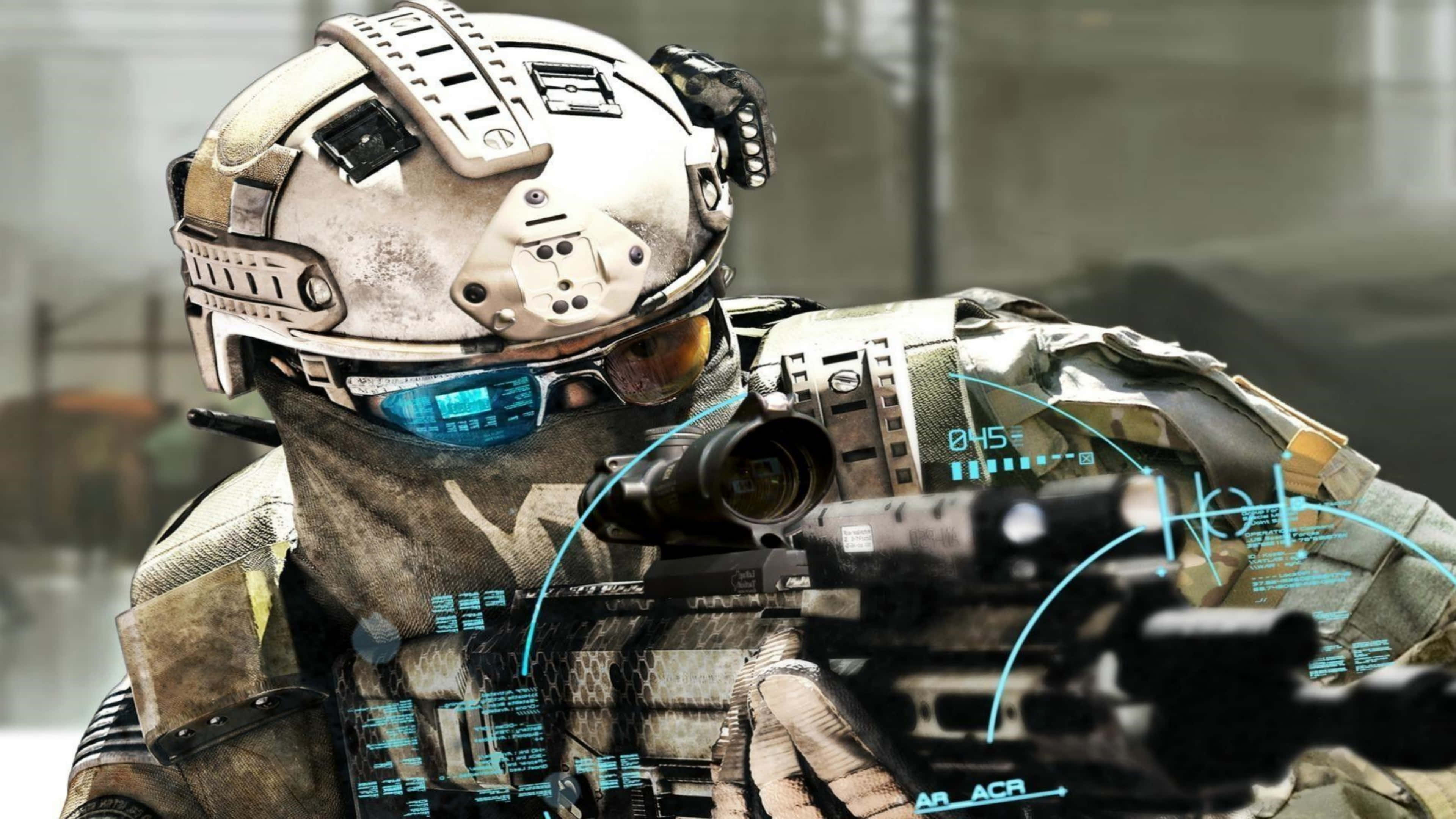 Ghost Recon, tactical gear, rifle, 4K Desktop Wallpaper