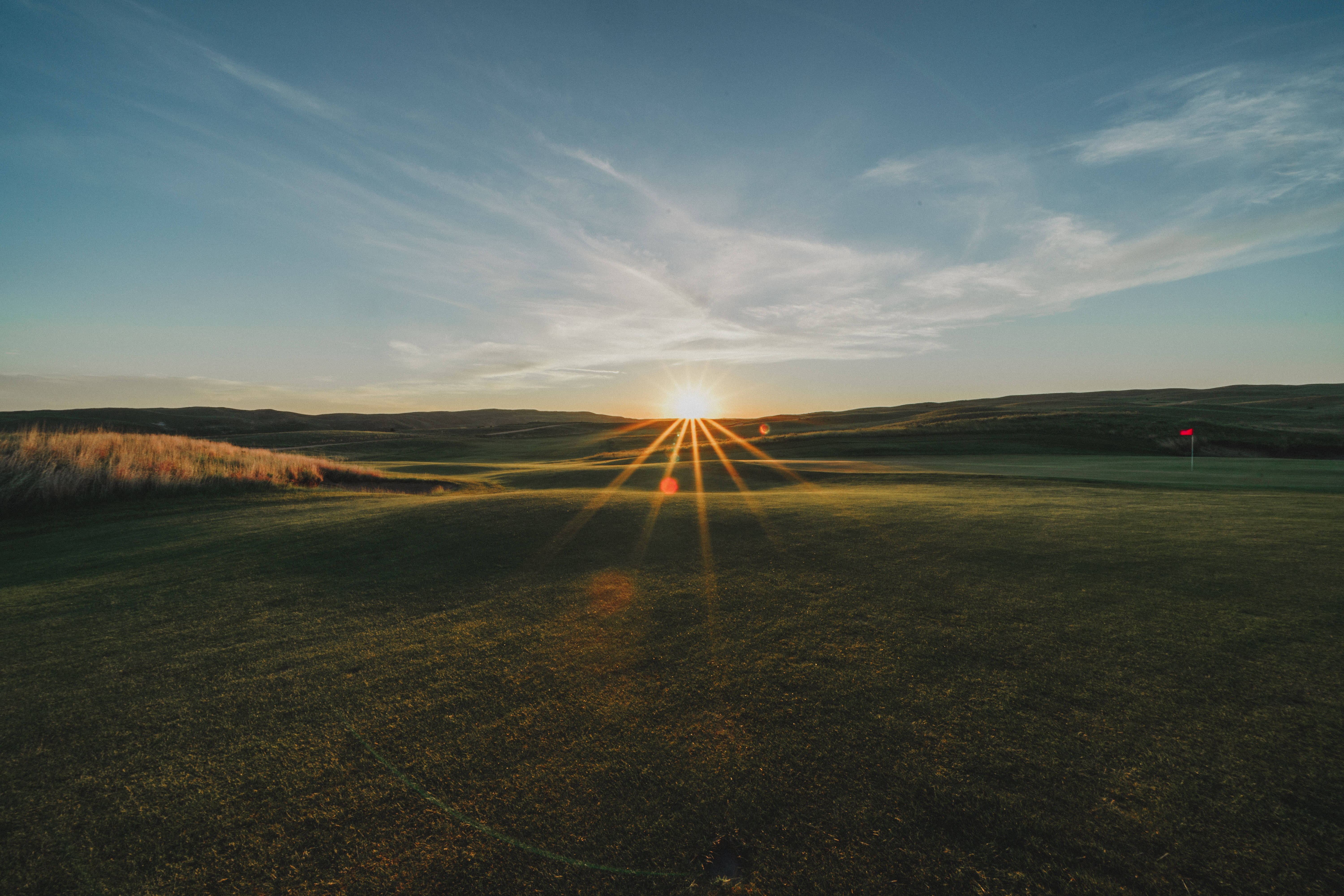 4K Golf Course, sunrise, sunset, 5K Desktop Wallpaper