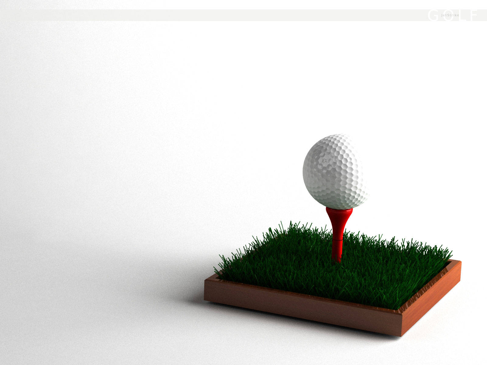 golf course, golf ball, red tee, HD Desktop Wallpaper