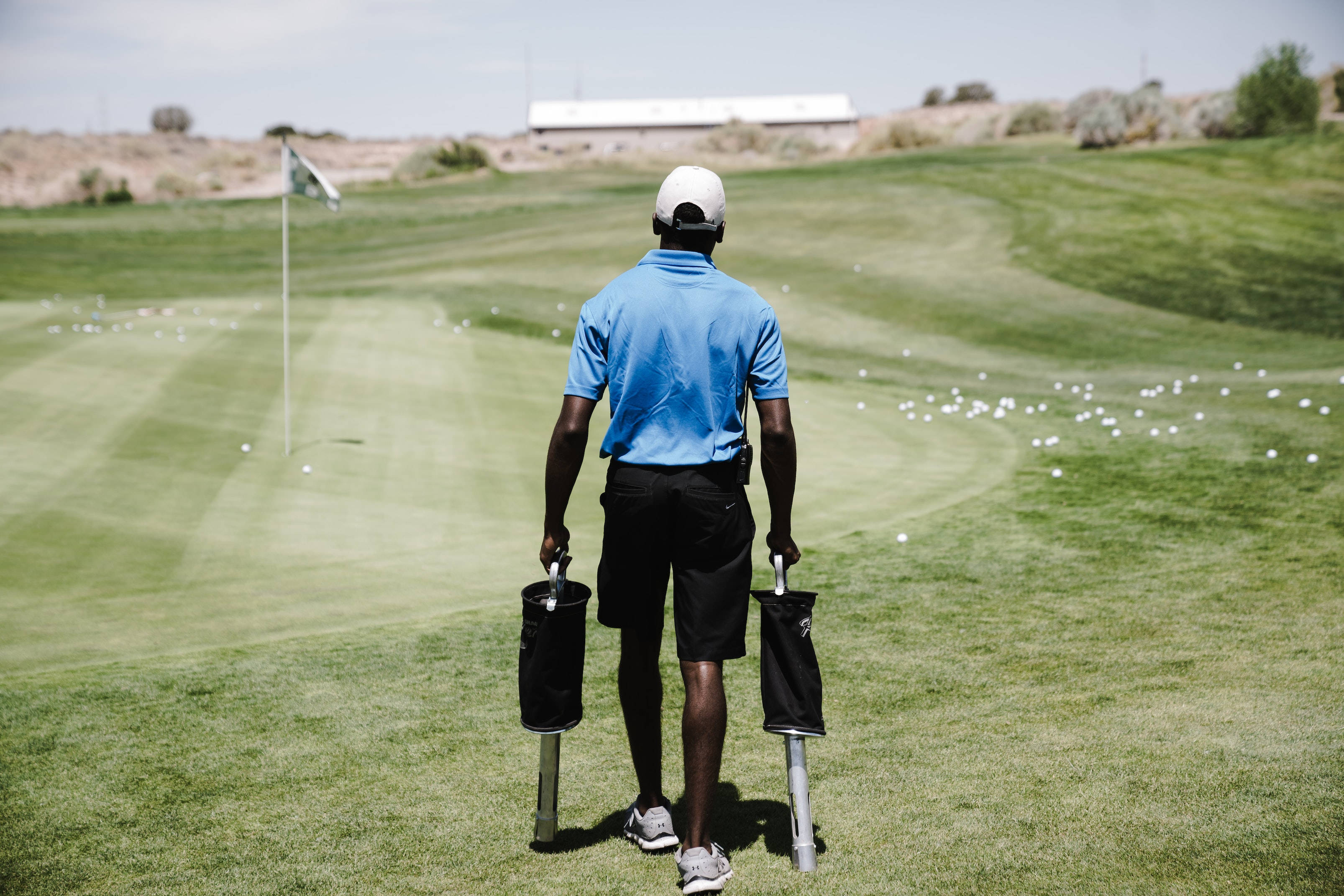 4K, golfer, blue shirt, 2K Desktop Wallpaper