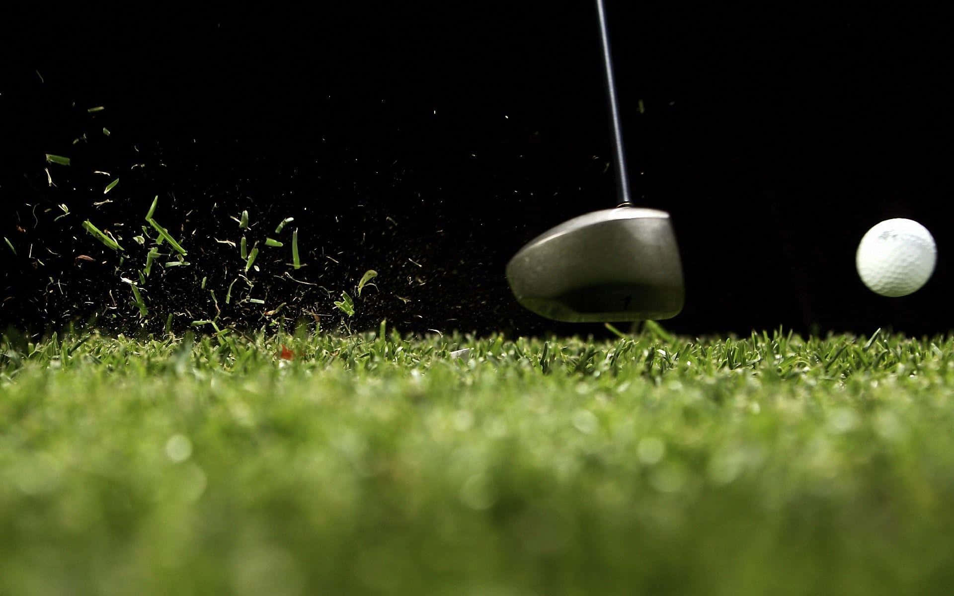 golf club, ball, vibrant green grass, Full HD Desktop Wallpaper