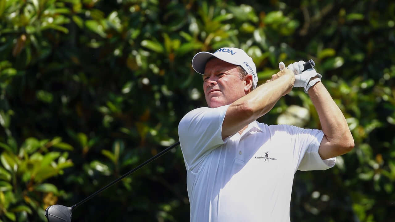 golfer, white shirt, cap, HD Desktop Wallpaper