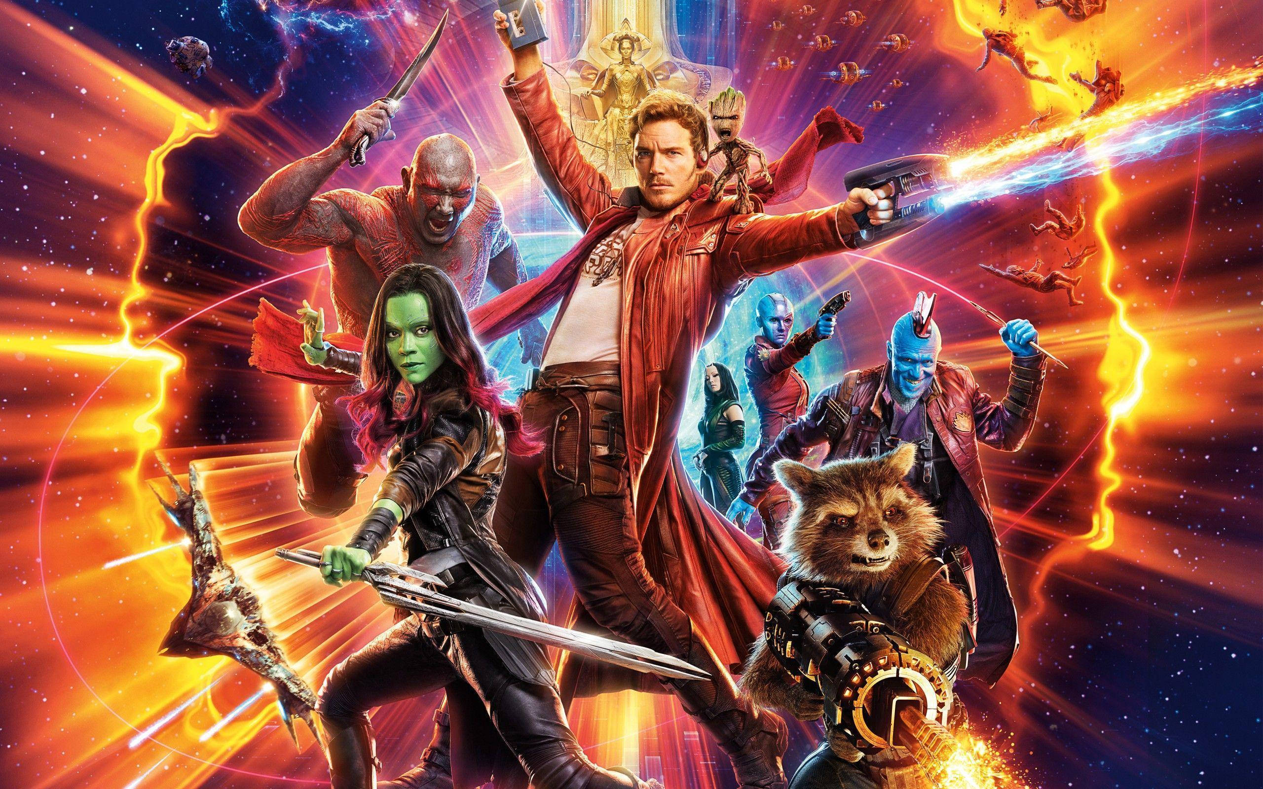 Guardians Of The Galaxy, 4K, cosmic backdrop, 2K Desktop Wallpaper