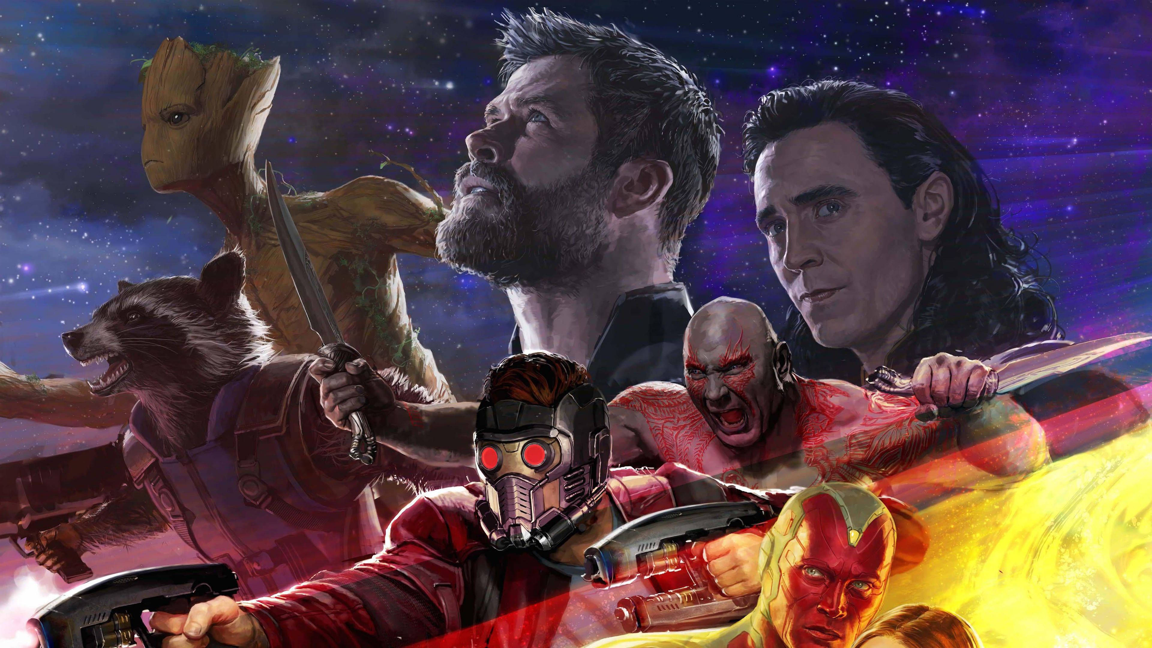 Guardians Of The Galaxy, 4K, comic book style, 4K Desktop Wallpaper