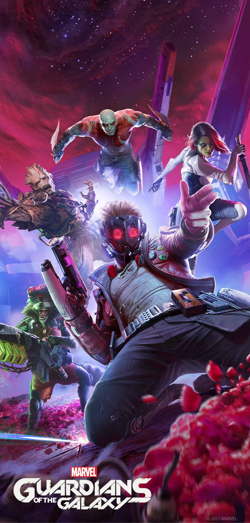 Guardians Of The Galaxy, cosmic nebula, vibrant pink purple and blue hues, HD Phone Wallpaper