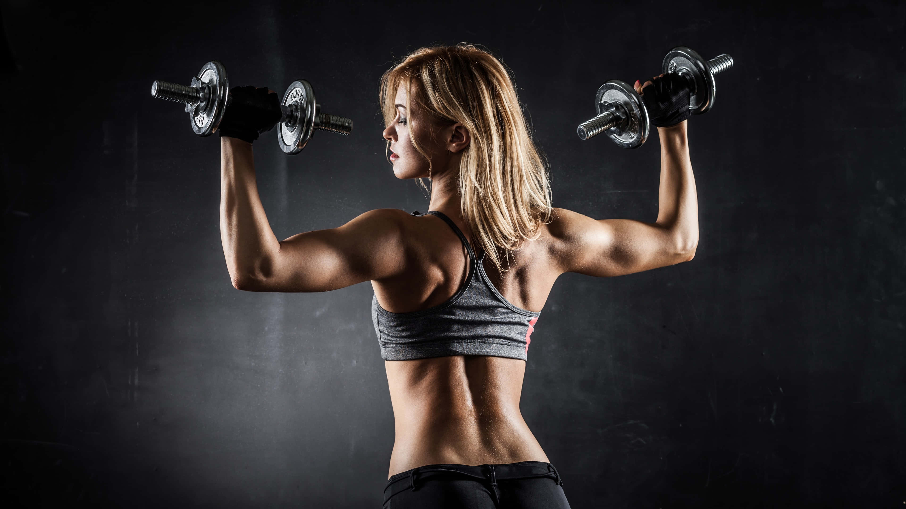 4K Gym, high-end 4K gym, dark textured wall, 4K Desktop Wallpaper