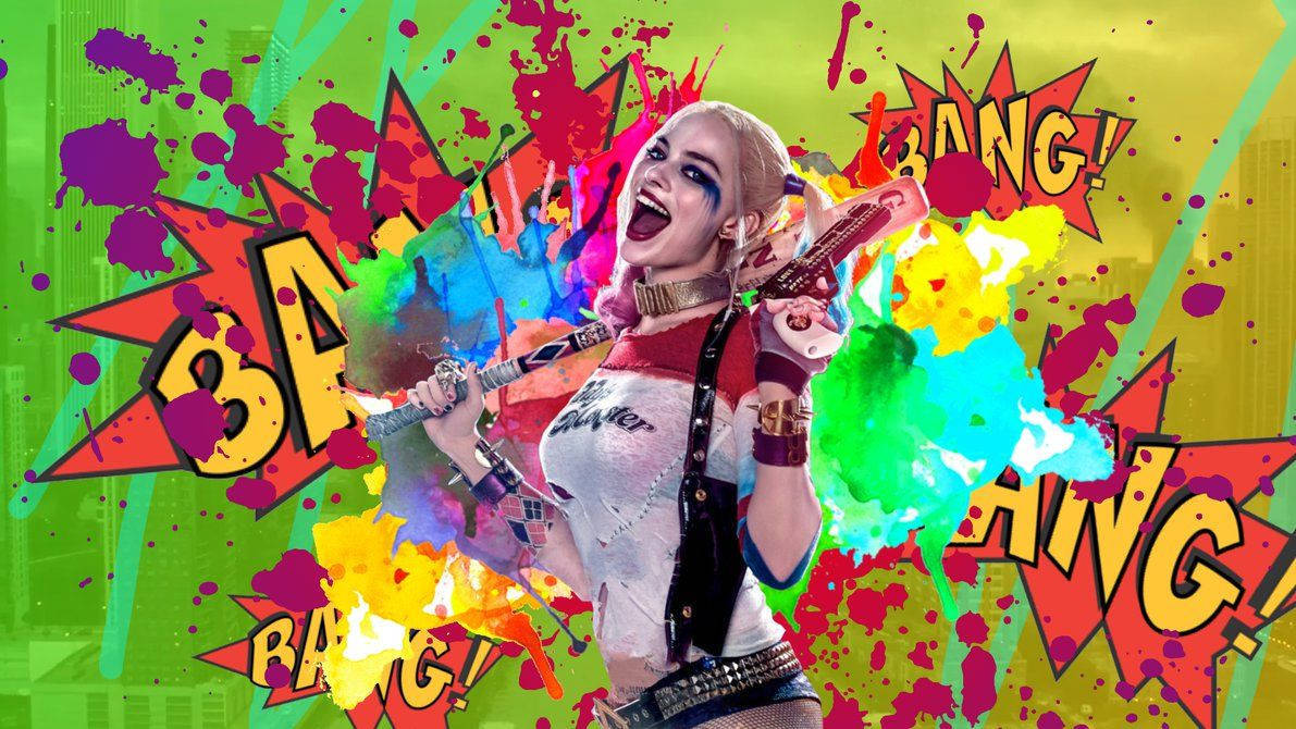 Harley Quinn, 4K, gun, SD Desktop Wallpaper