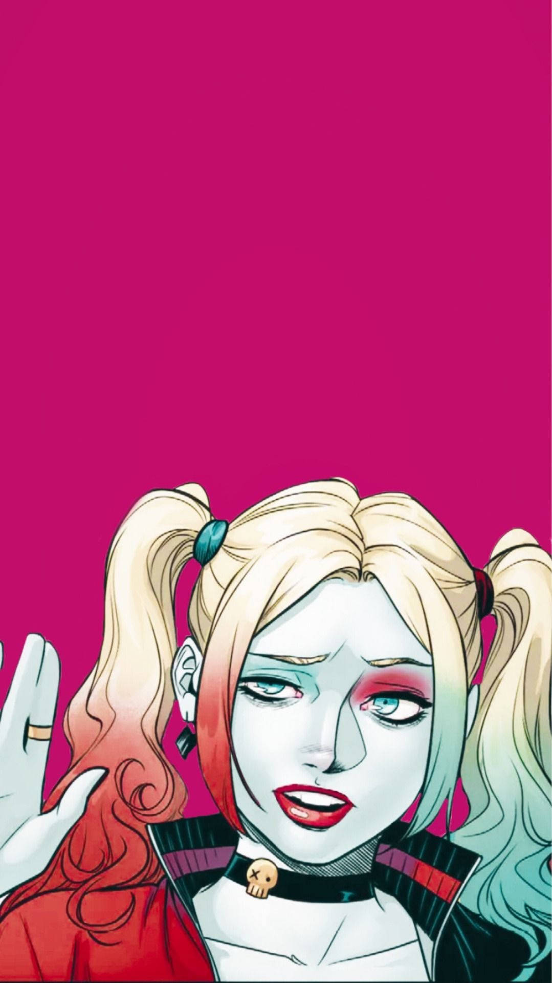 Harley Quinn, pigtails, skull choker, Full HD Phone Wallpaper