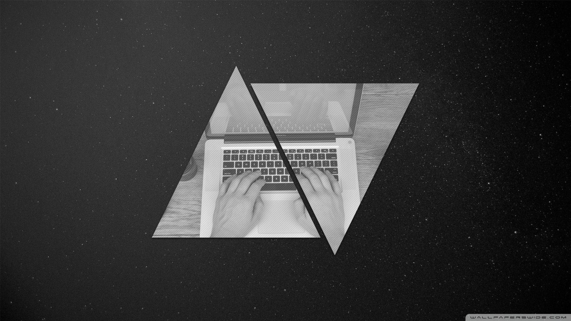 4K Programming Laptop, monochrome laptop, hands typing, Full HD Desktop Wallpaper