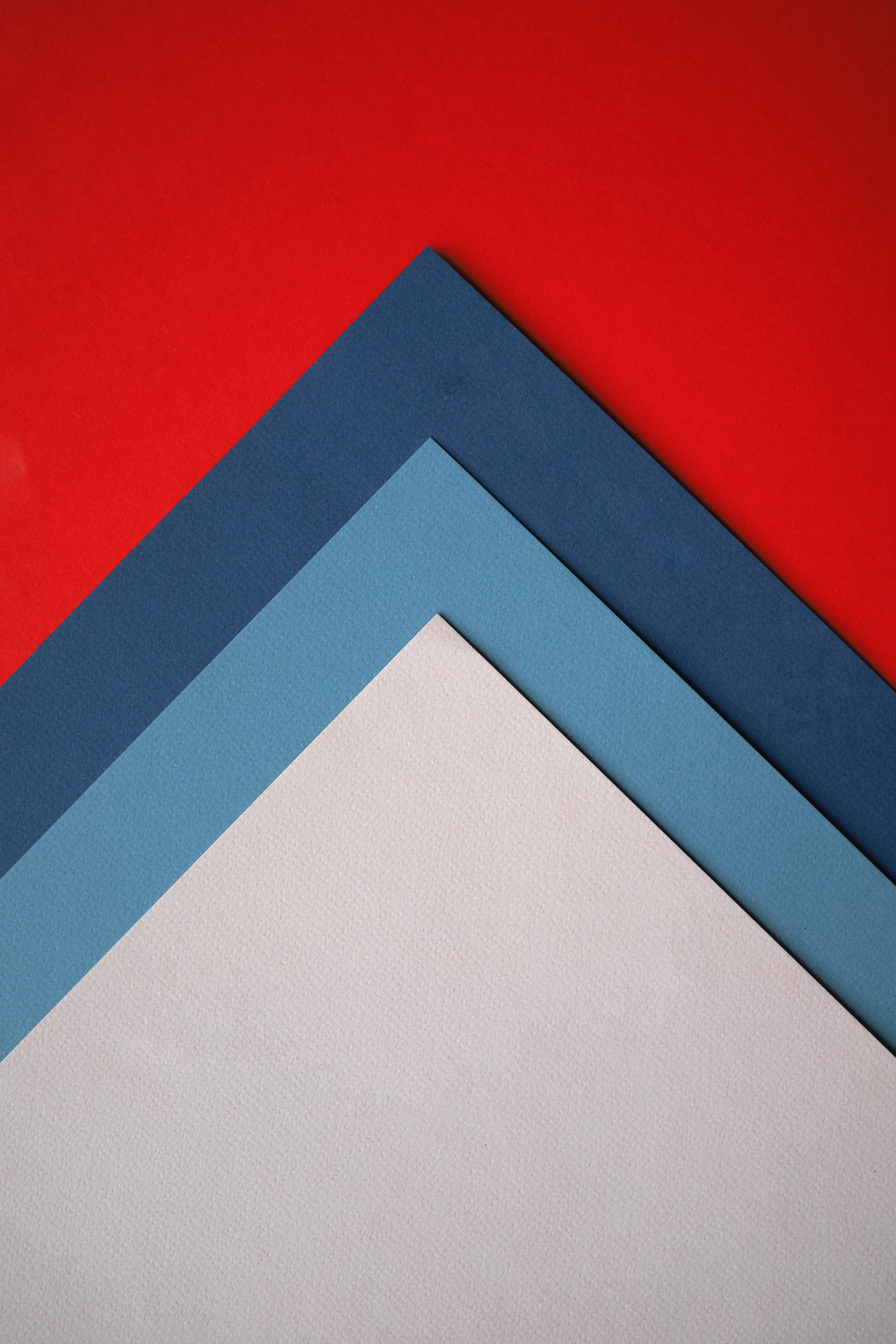 4K Ultra HD Phone, triangle shapes, vibrant red background, 5K Phone Wallpaper