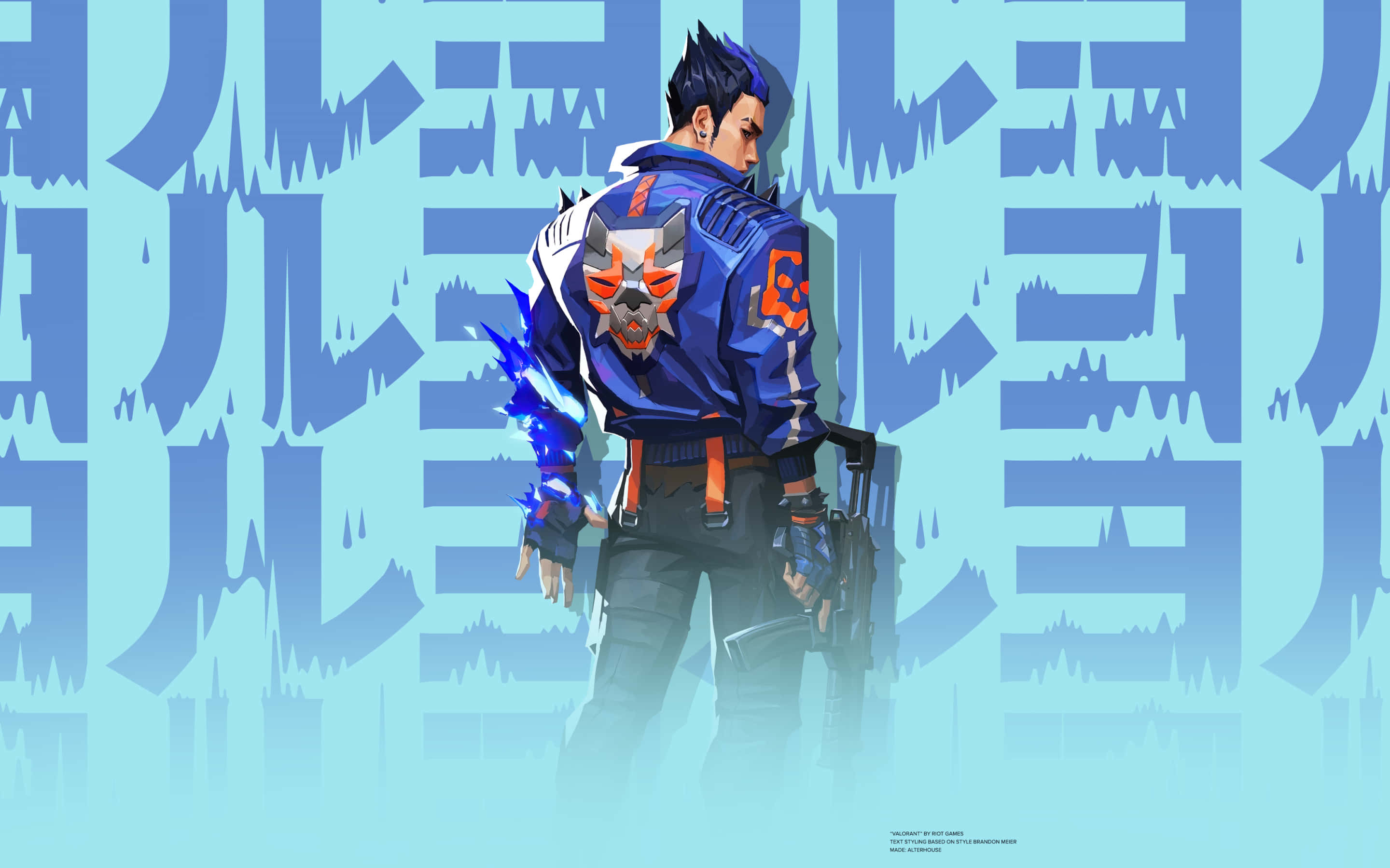 4K HD Valorant, anime character, blue gear, 2K Desktop Wallpaper